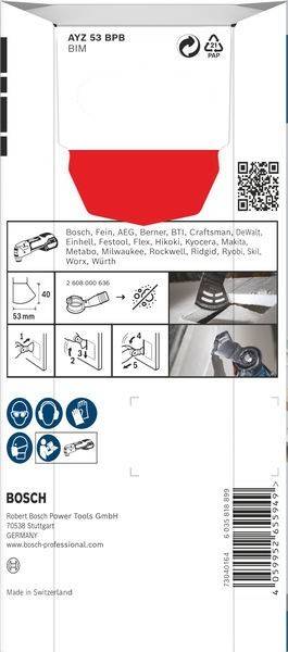 Das Bild zeigt Anweisungen zur Verwendung einer Kreissäge. Es enthält Diagramme zur Klingeninstallation und Sicherheitssymbole, mit einem roten Warnungssymbol.