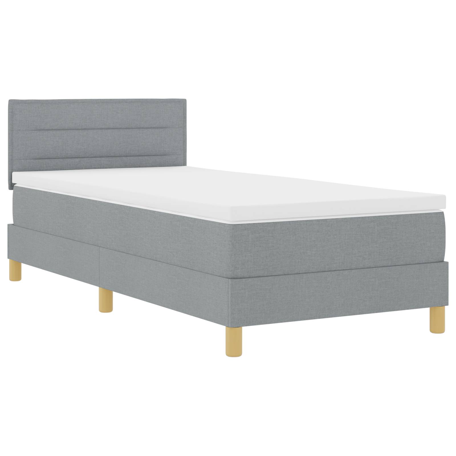 vidaXL Boxspringbett mit Matratze Hellgrau 80x200 cm Stoff