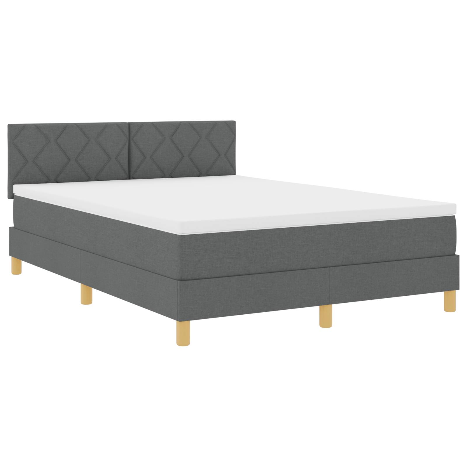 vidaXL Boxspringbett mit Matratze Dunkelgrau 160x200 cm Stoff