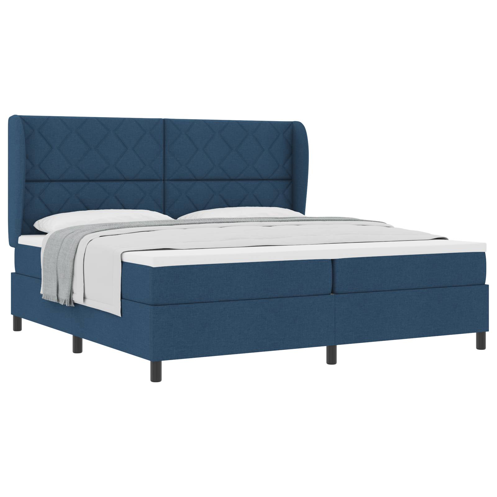 vidaXL Boxspringbett mit Matratze Blau 200x200 cm Stoff