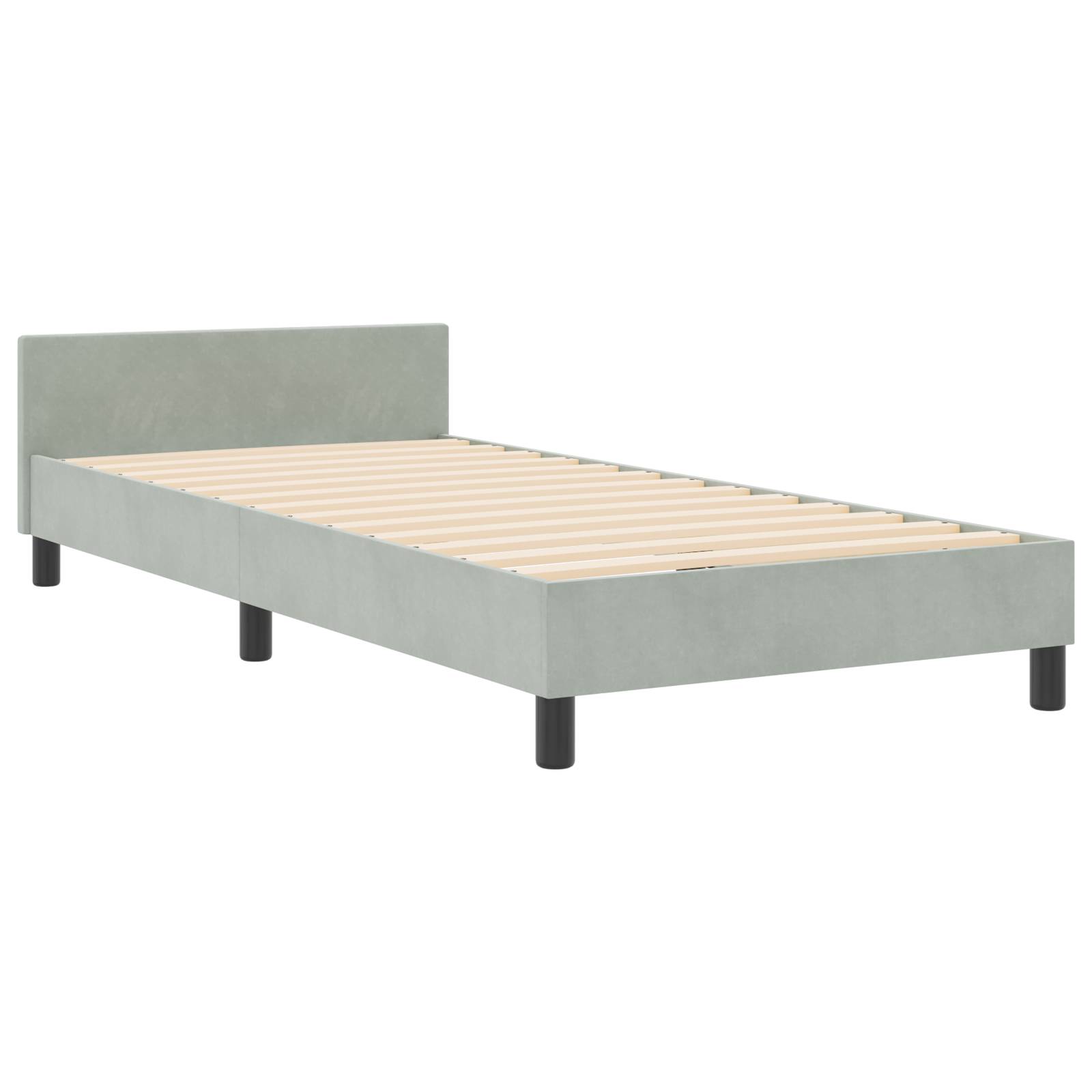 vidaXL Bettgestell Hellgrau 90x200 cm Samt