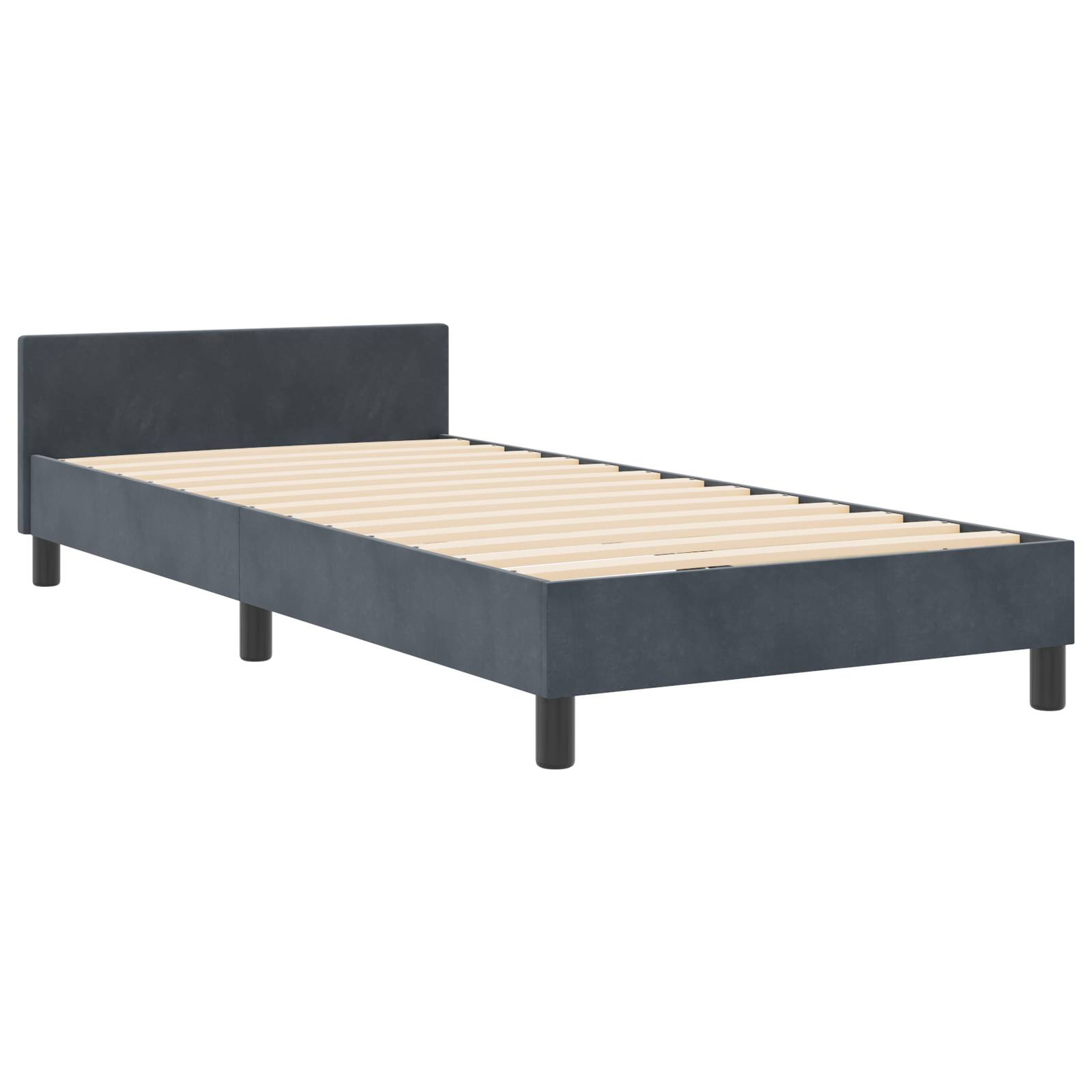 vidaXL Bettgestell Dunkelgrau Samt 90x200 cm