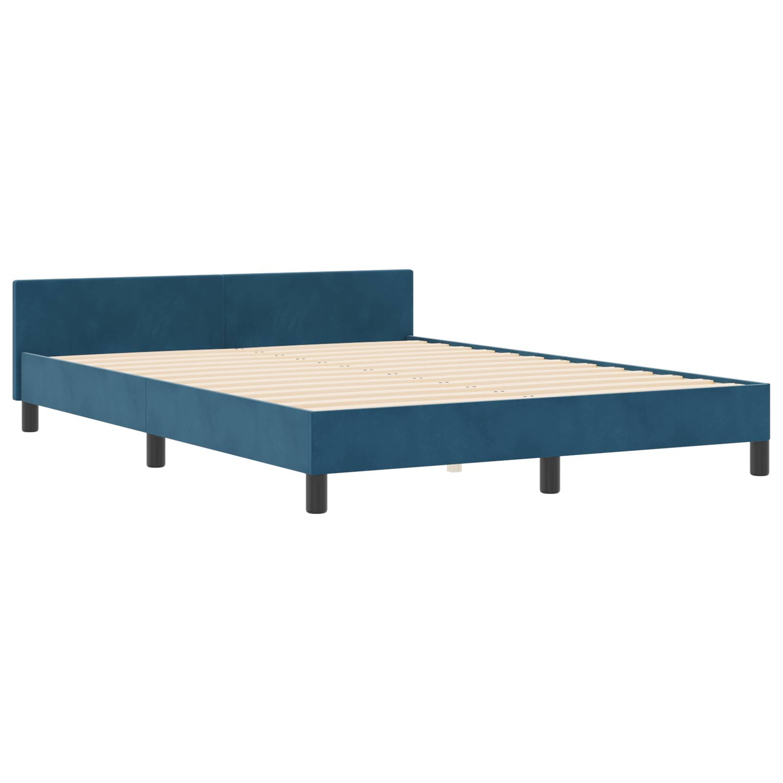 vidaXL Bettgestell Dunkelblau Samt 180x200 cm