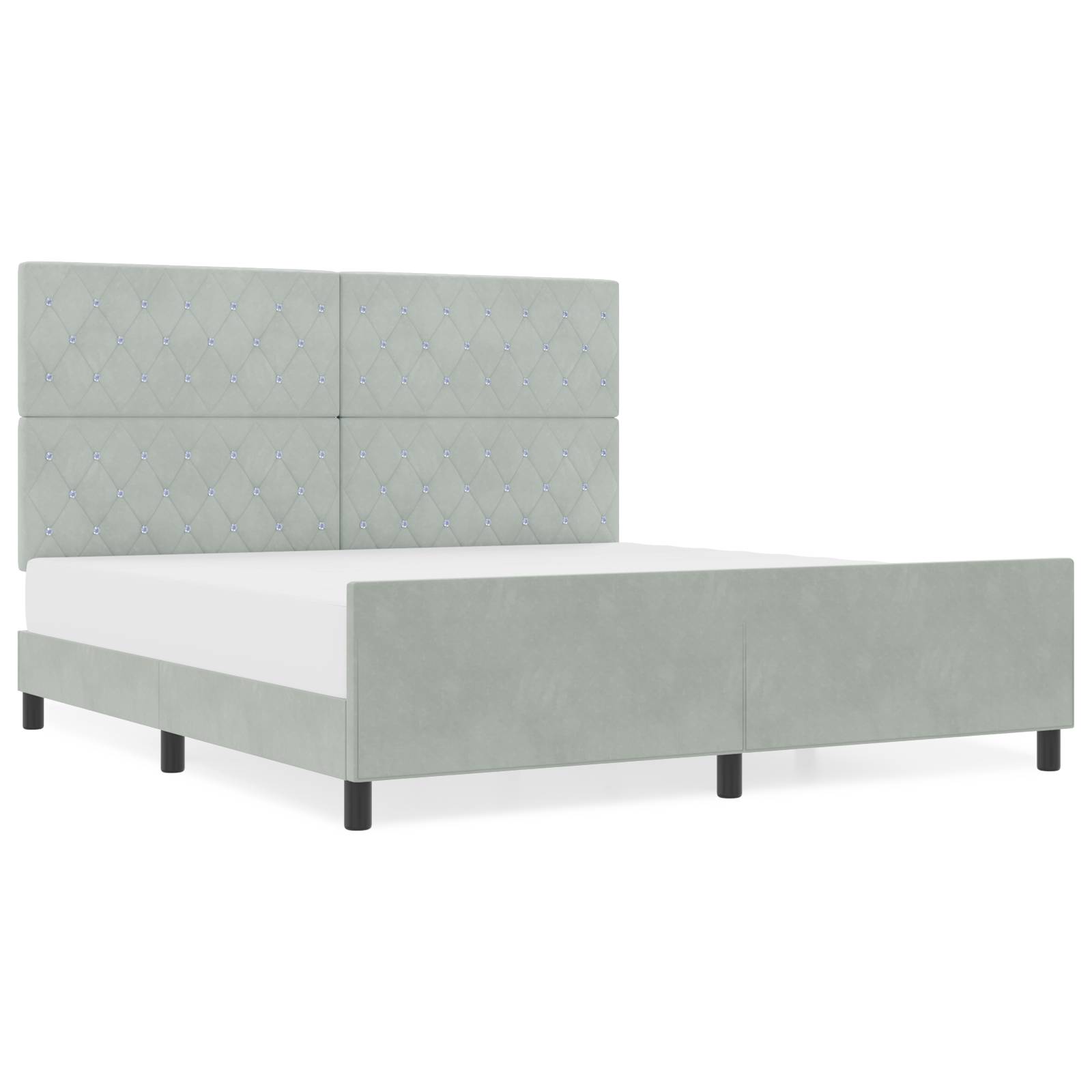 vidaXL Bettgestell Hellgrau 180x200 cm Samt