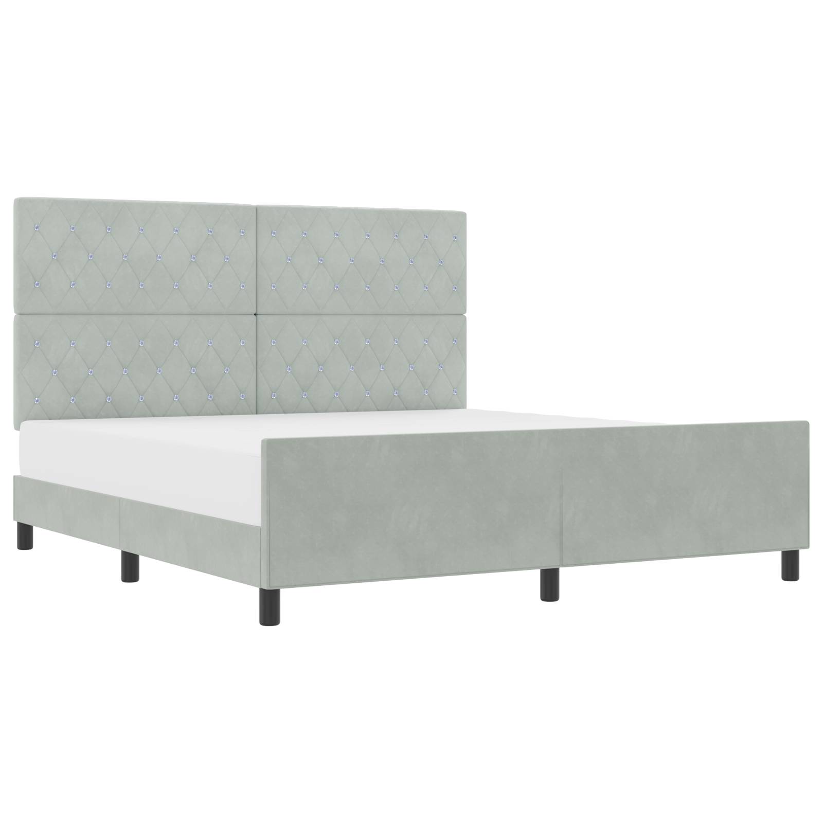 vidaXL Bettgestell Hellgrau 180x200 cm Samt