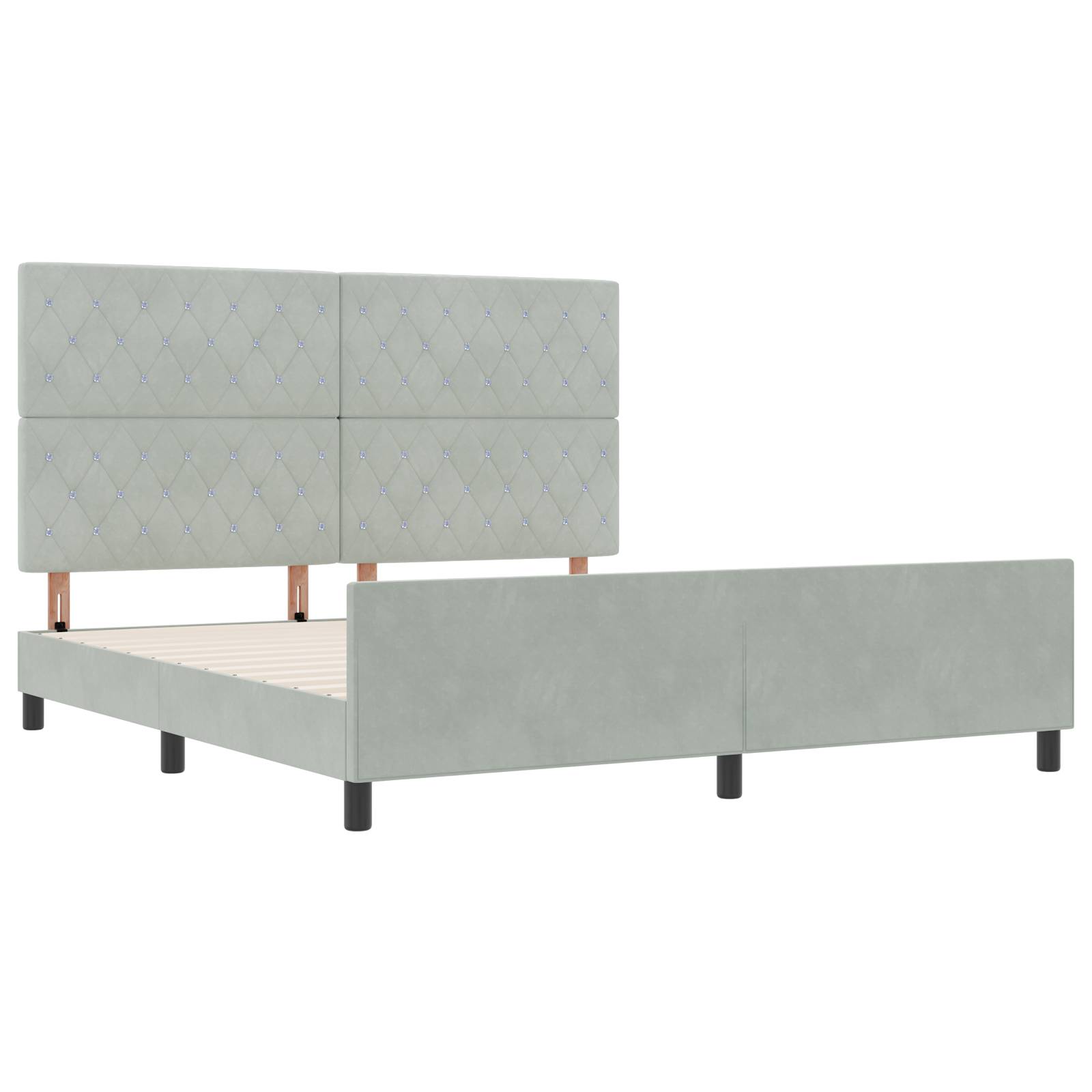 vidaXL Bettgestell Hellgrau 180x200 cm Samt