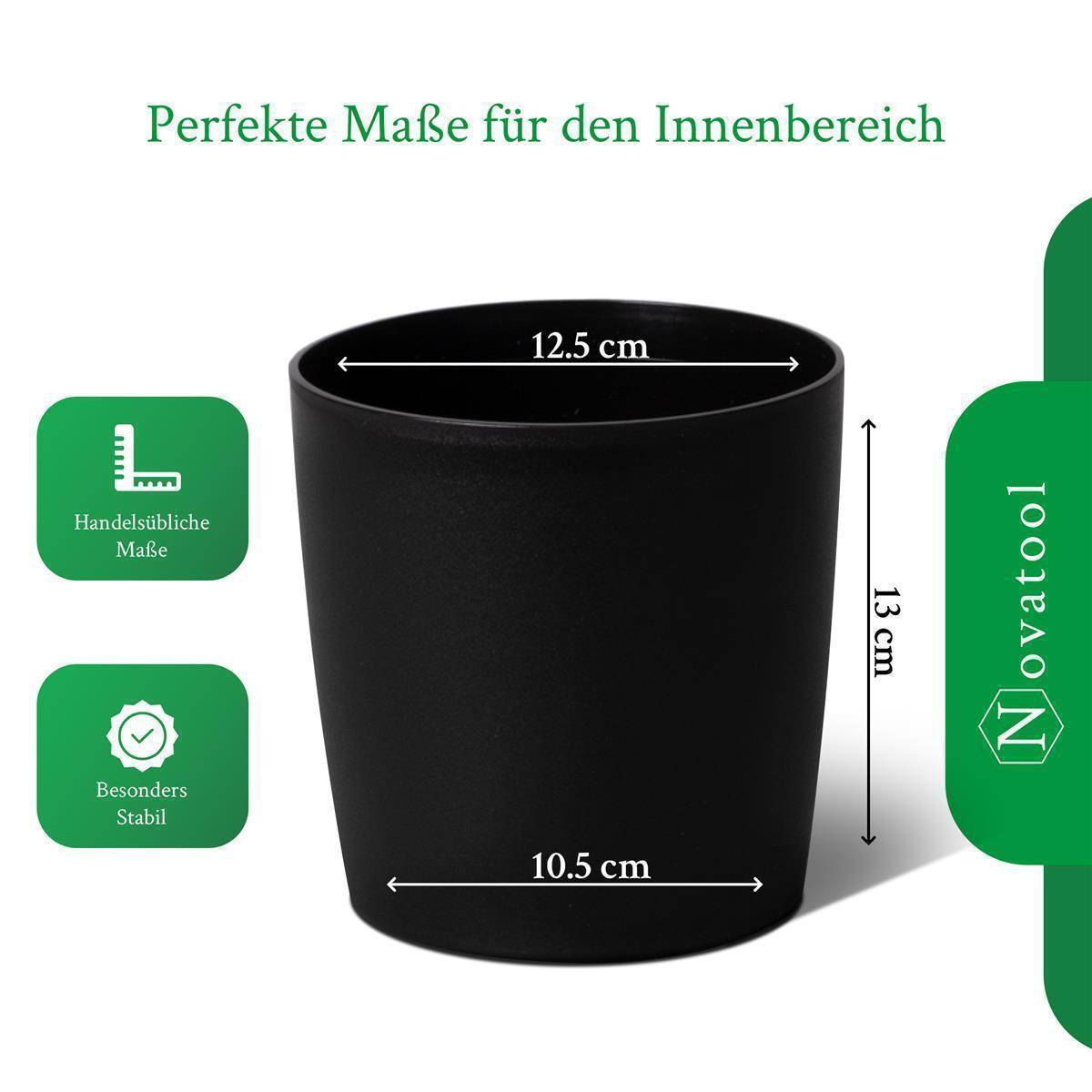 Novaliv Stilvolle Kräuterstation 3er Set mit Holzunterlage - Kräutertopf für jede Fensterbank, Für frische Küchenkräuter, Kräutergarten für di