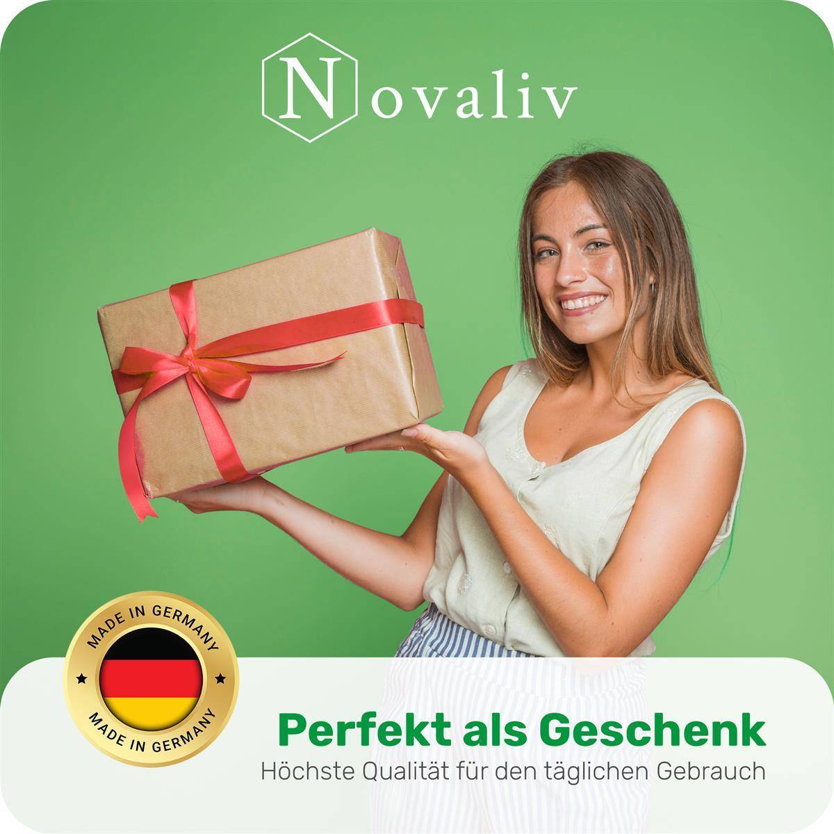 Novaliv Brotkasten Plastik mit Deckel 32x20x16,5cm Dose für Brot Brotkasten Kunststoff Aufbewahrungsbox Brot Brötchenbox IDEAL als Gärbox Sauerteig