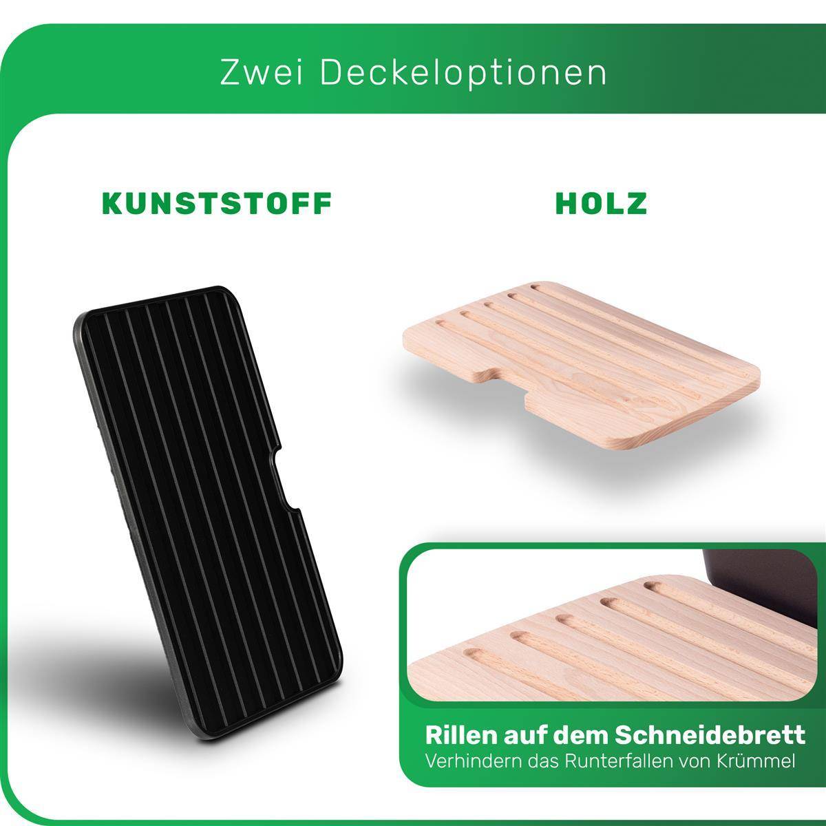Novaliv Brotkasten mit Deckel 32x20x16,5cm Brotbox für Brotaufbewahrung Brotkasten Holz für Brot frischhalten 7,3L Brotkasten schwarz Brot box für