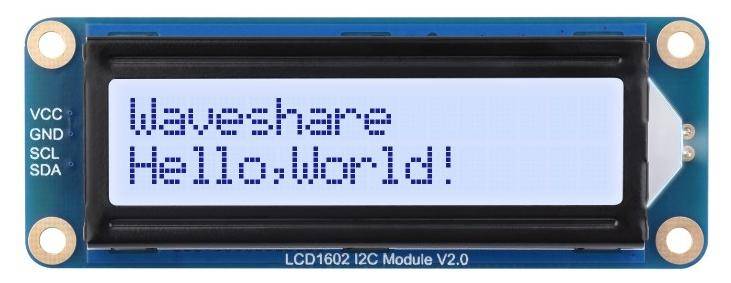 Waveshare LCD1602 I2C Display Modul, 16x2 Zeichen-LCD, AiP31068 Treiber, 3,3-5V - Farbe: Grau