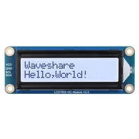 Waveshare LCD1602 I2C Display Modul, 16x2 Zeichen-LCD, AiP31068 Treiber, 3,3-5V - Farbe: Grau Waveshare LCD1602 I2C Display Modul, 16x2 Zeichen-LCD, AiP31068 Treiber, 3,3-5V - Farbe: Grau