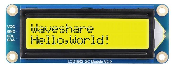 Waveshare LCD1602 I2C Display Modul, 16x2 Zeichen-LCD, AiP31068 Treiber, 3,3-5V - Farbe: Grün