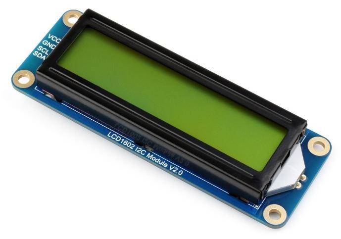 Waveshare LCD1602 I2C Display Modul, 16x2 Zeichen-LCD, AiP31068 Treiber, 3,3-5V - Farbe: Grün