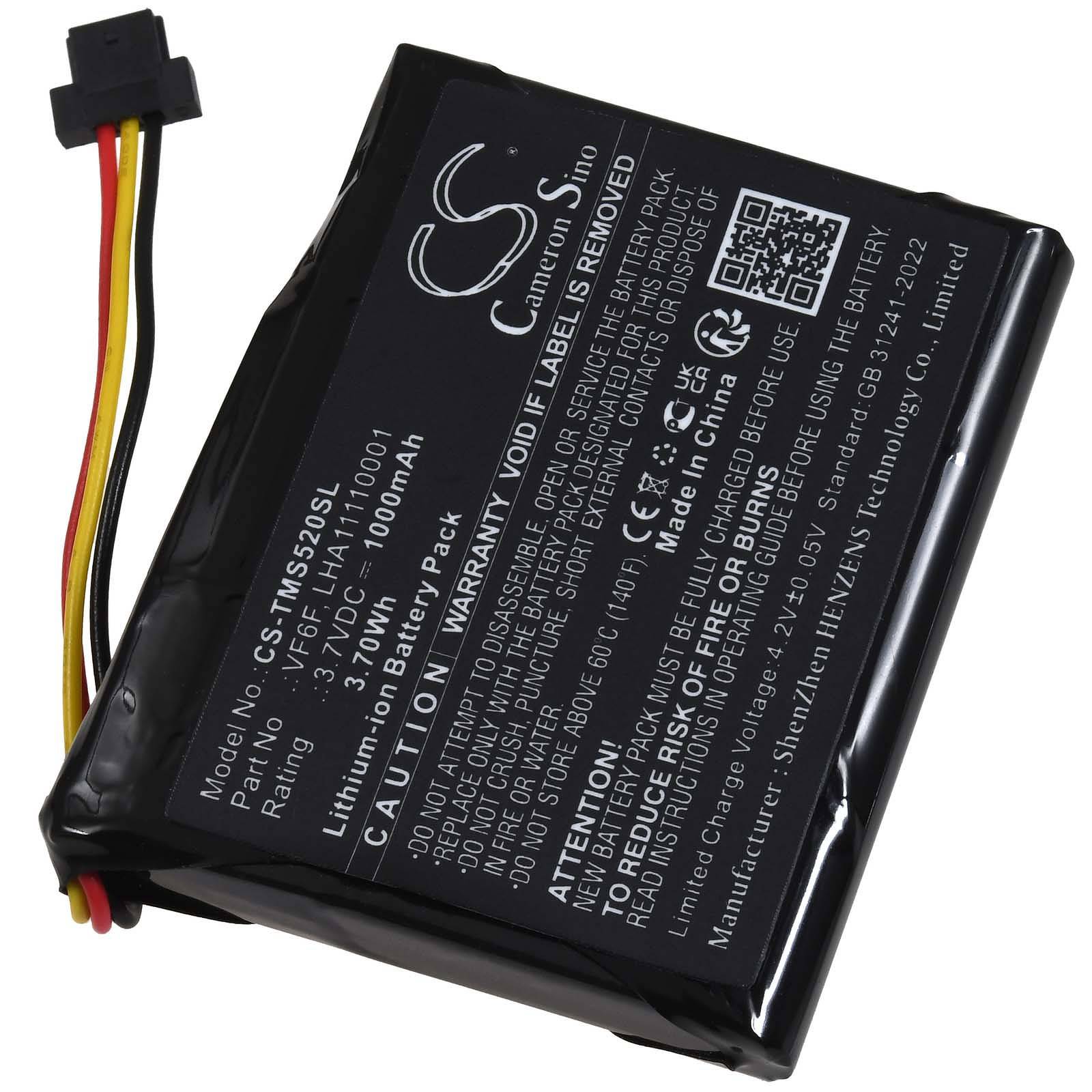 Powery Akku passend für Navigationsgerät TomTom Start 52 4AL51 Typ LHA11110001, 3,7V, Li-Ion