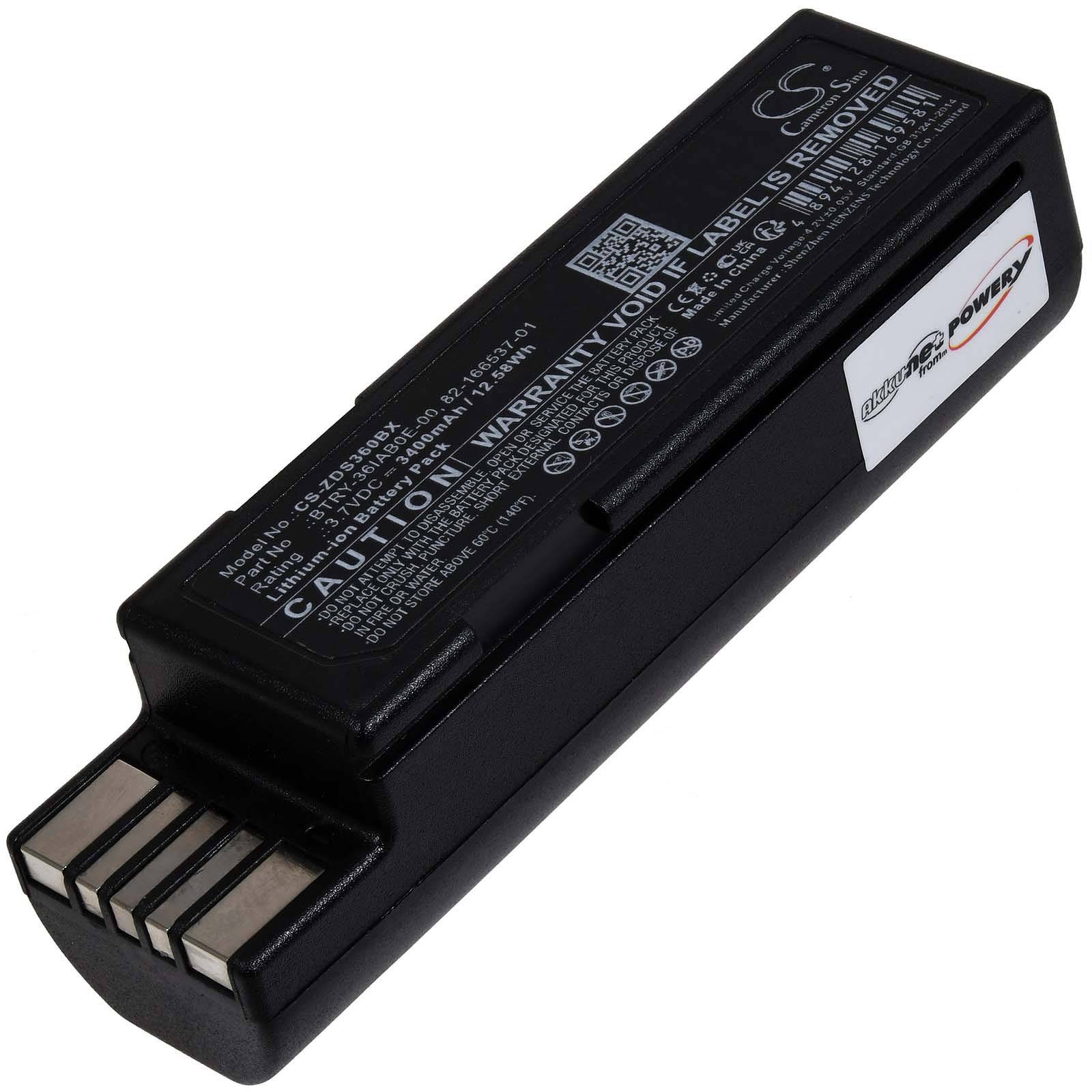 Powery Powerakku für Zebra DS3678 DS3600 Barcode-Scanner, 3,7V, Li-Ion