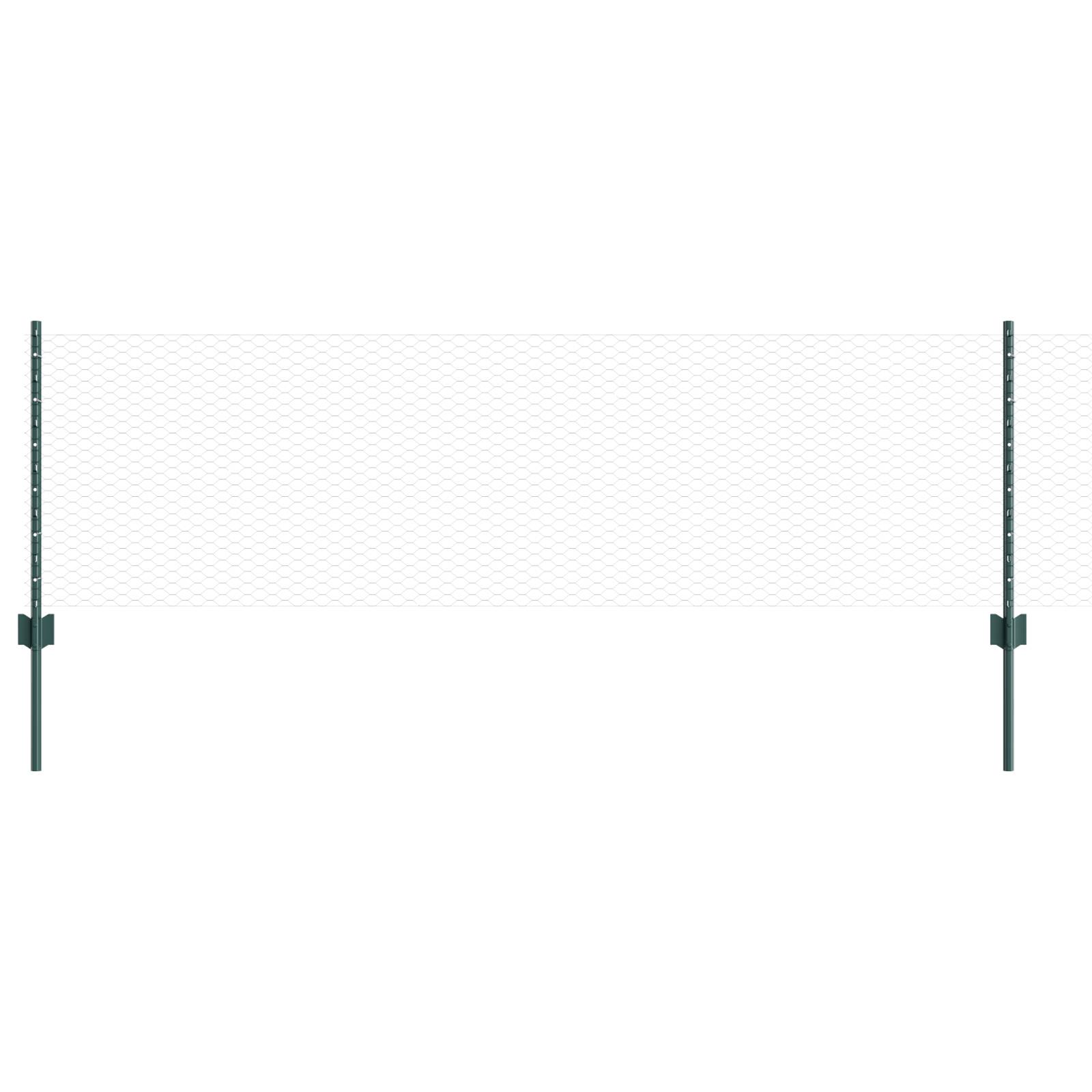 vidaXL Zaunpfähle 11 Stk U-Channel Grün 60 cm Stahl