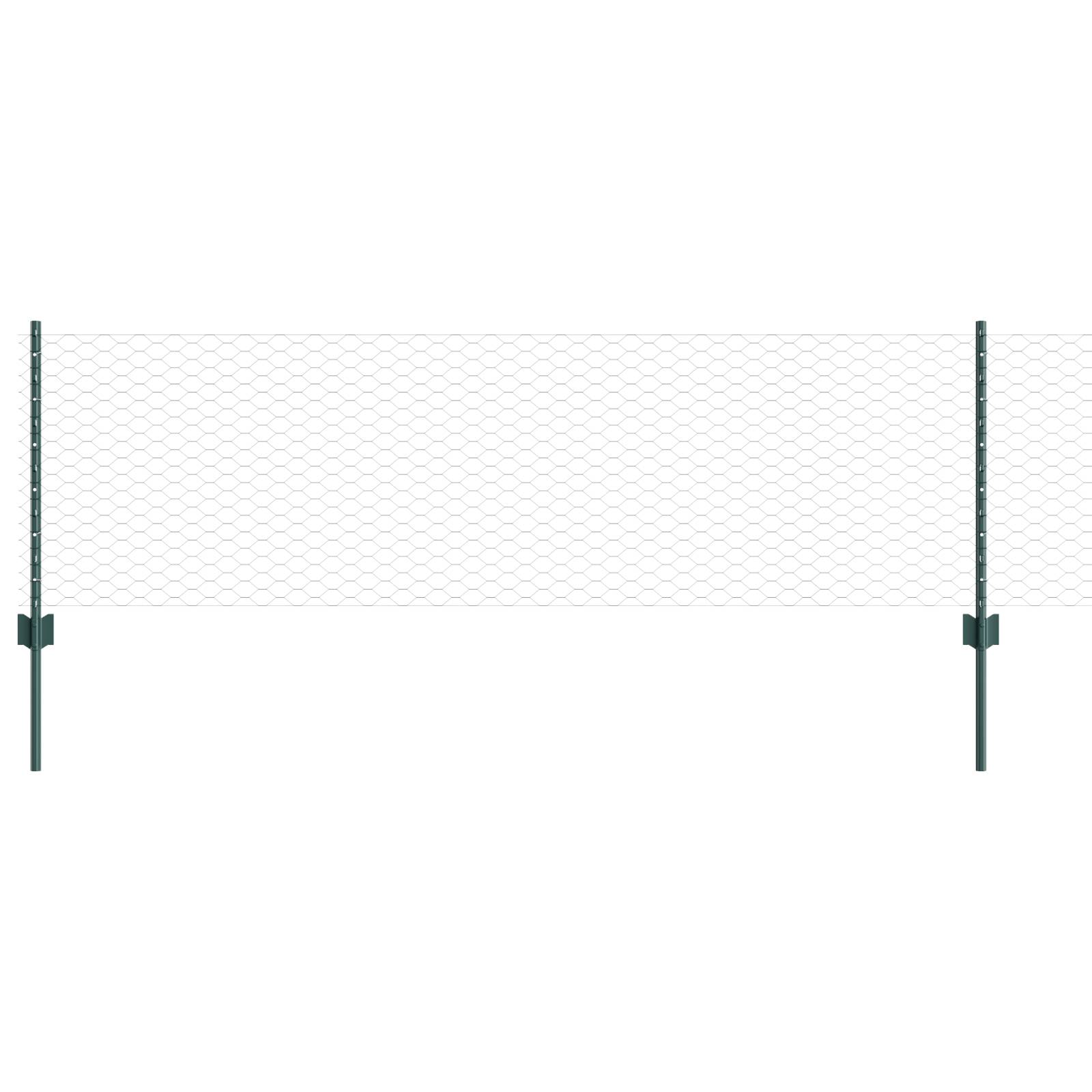 vidaXL Zaunpfosten 11 Stück U-Kanal Grün 60 cm Stahl