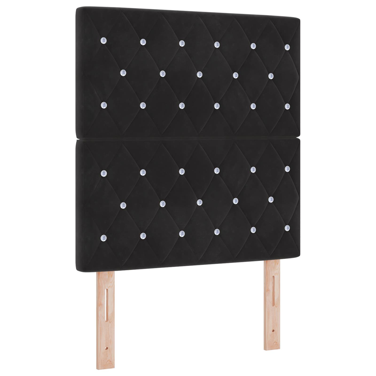vidaXL LED Boxspringbett mit Matratze Schwarz 80x200 cm Samt