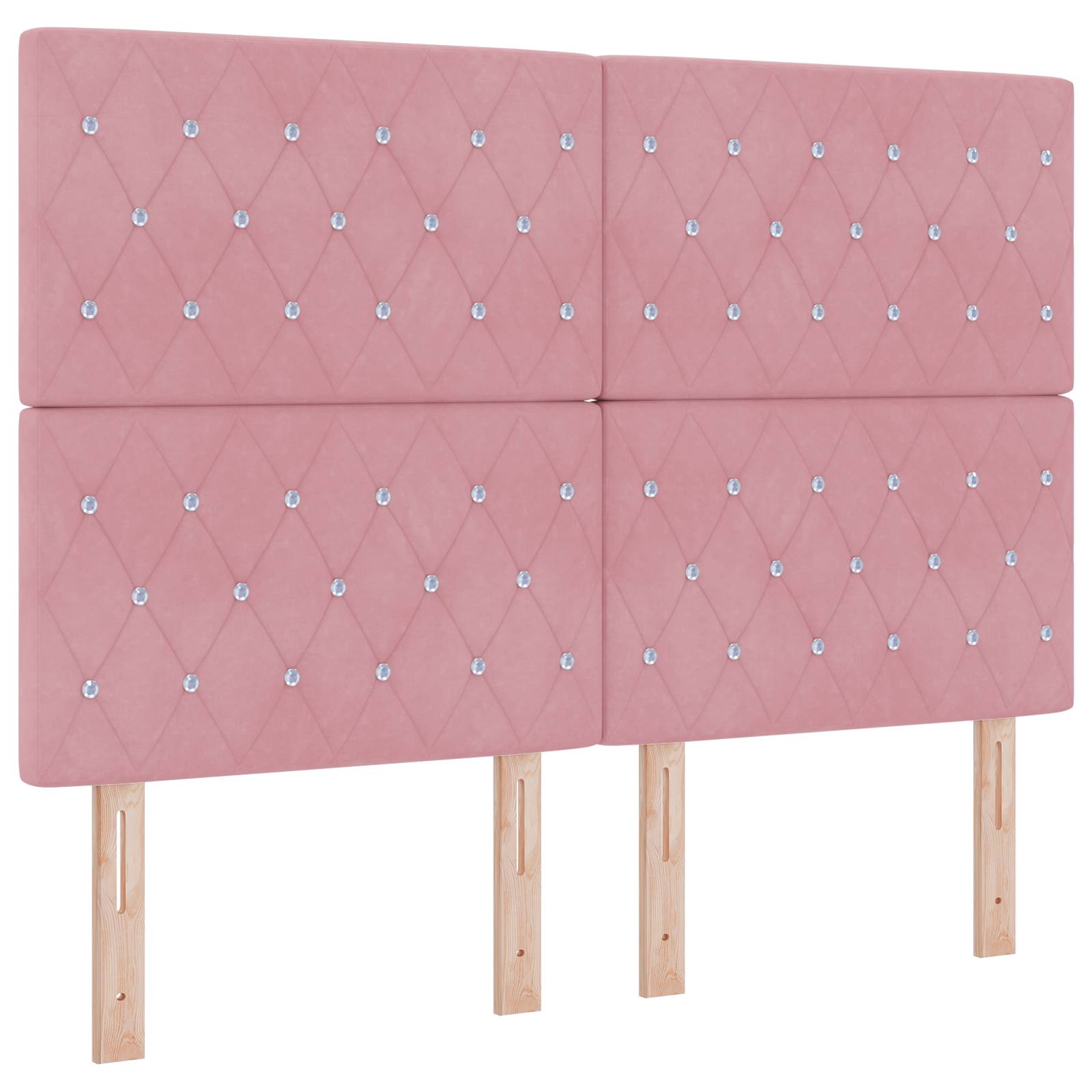 vidaXL Boxspringbett mit Matratze Rosa 140x190 cm Samt