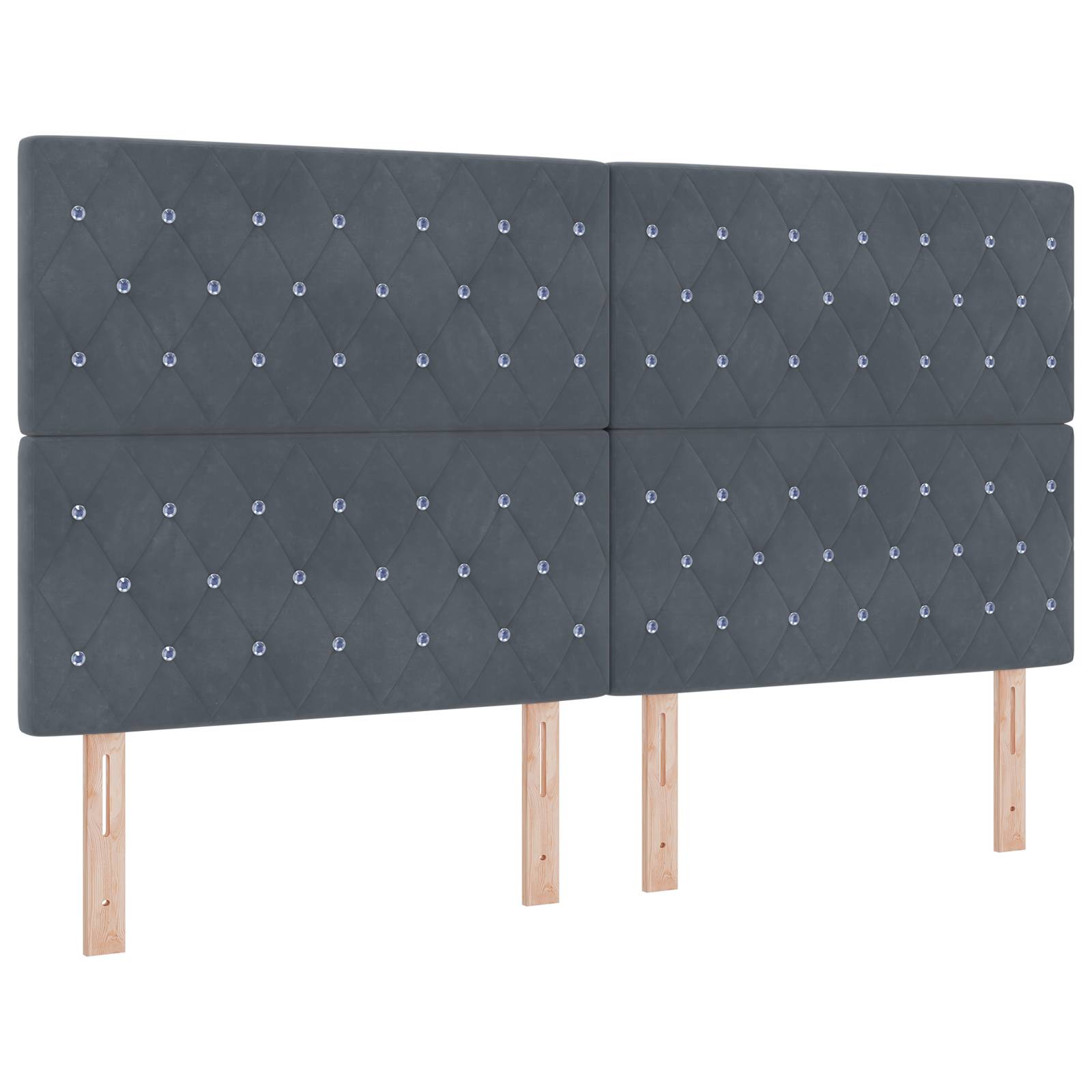vidaXL Boxspringbett mit Matratze Dunkelgrau Samt