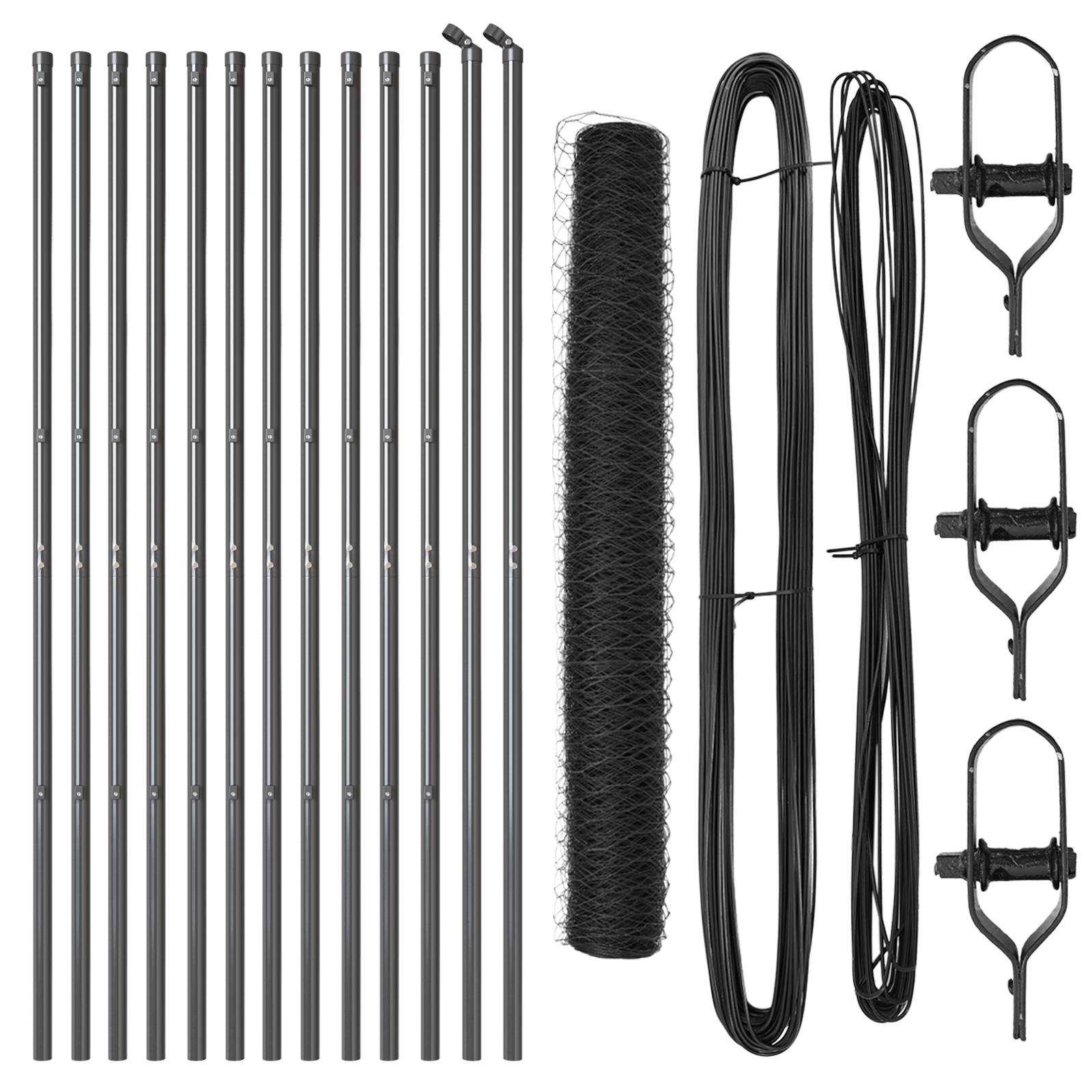 vidaXL Hexagonzaun Grau 1,4x25 m Stahl