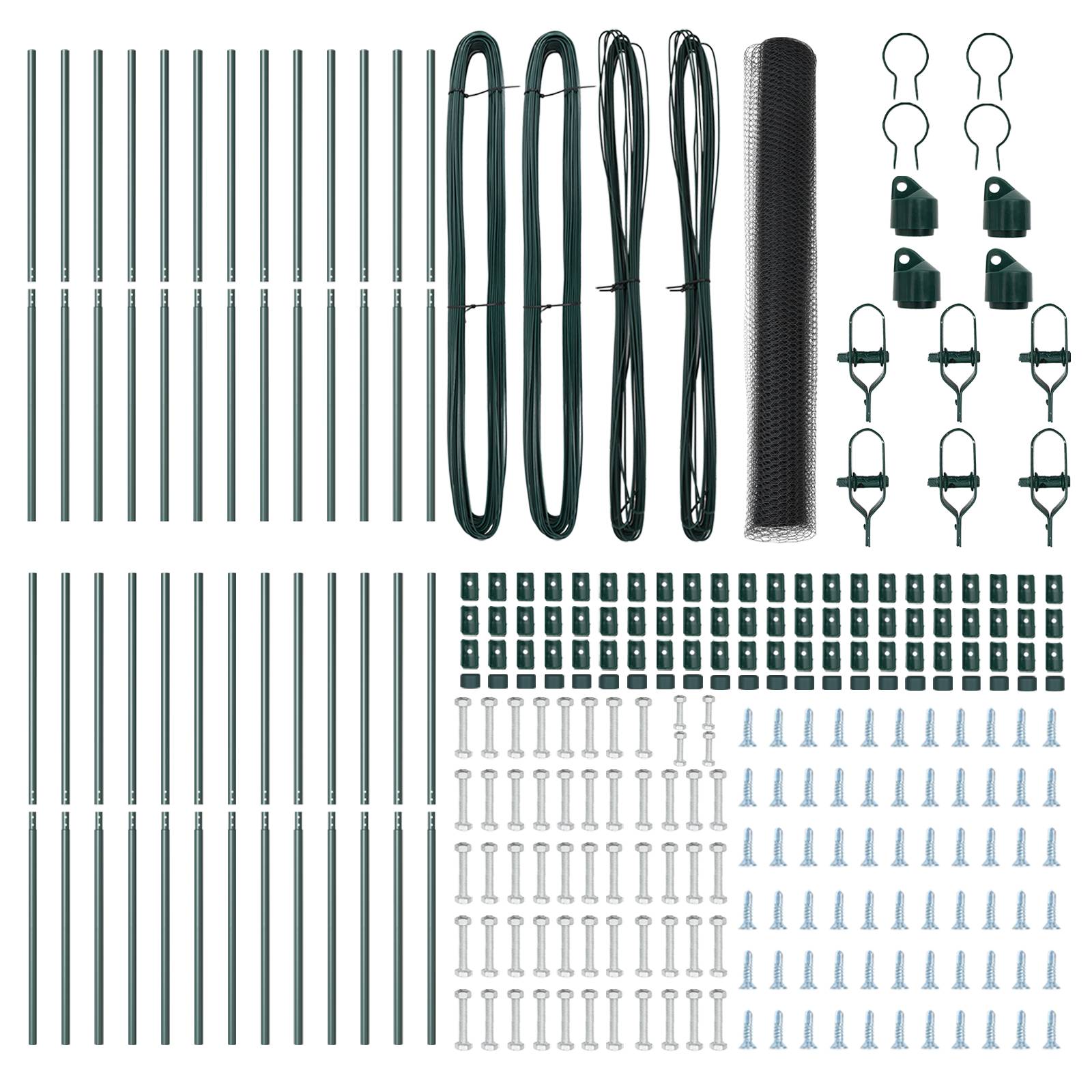 vidaXL Sechseckzaun Grau 1x50 m Stahl