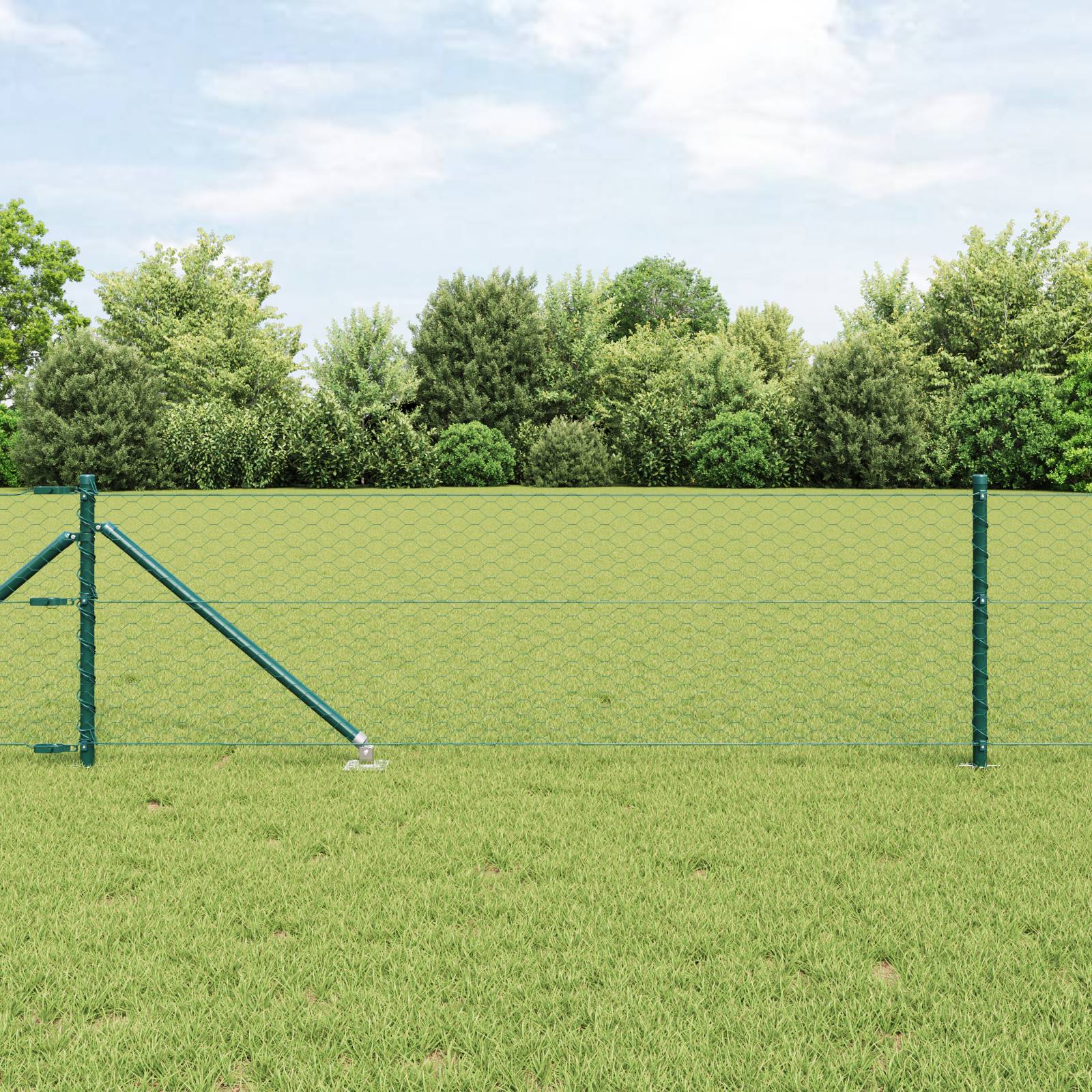 vidaXL Sechseckzaun Grün 0.8x100 m Stahl