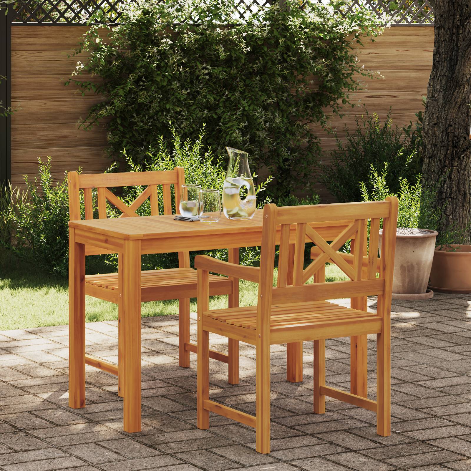 vidaXL Gartenstühle 2 Stk. 56x56x90 cm Massivholz Akazie