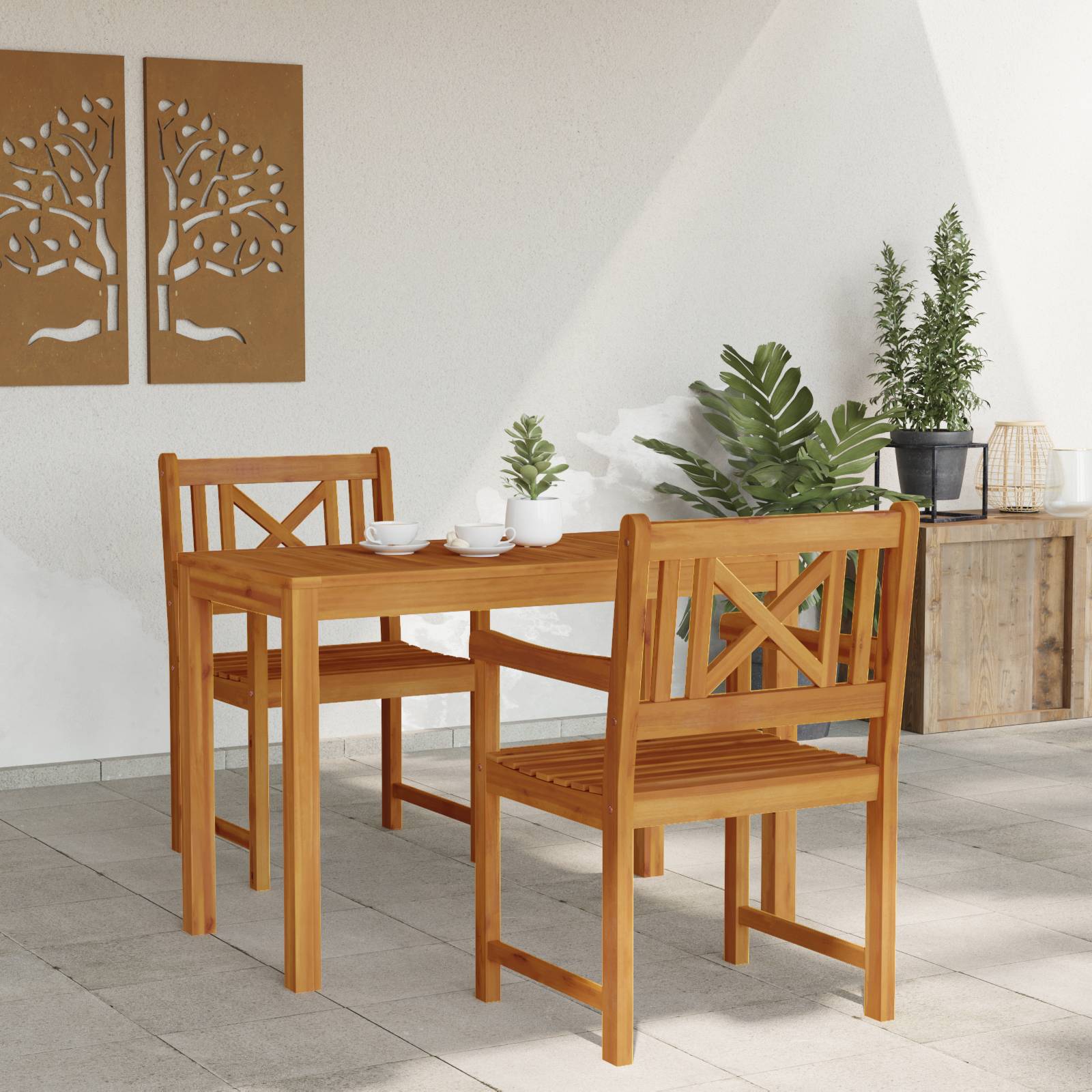 vidaXL Gartenstühle 2 Stk. 56x56x90 cm Massivholz Akazie