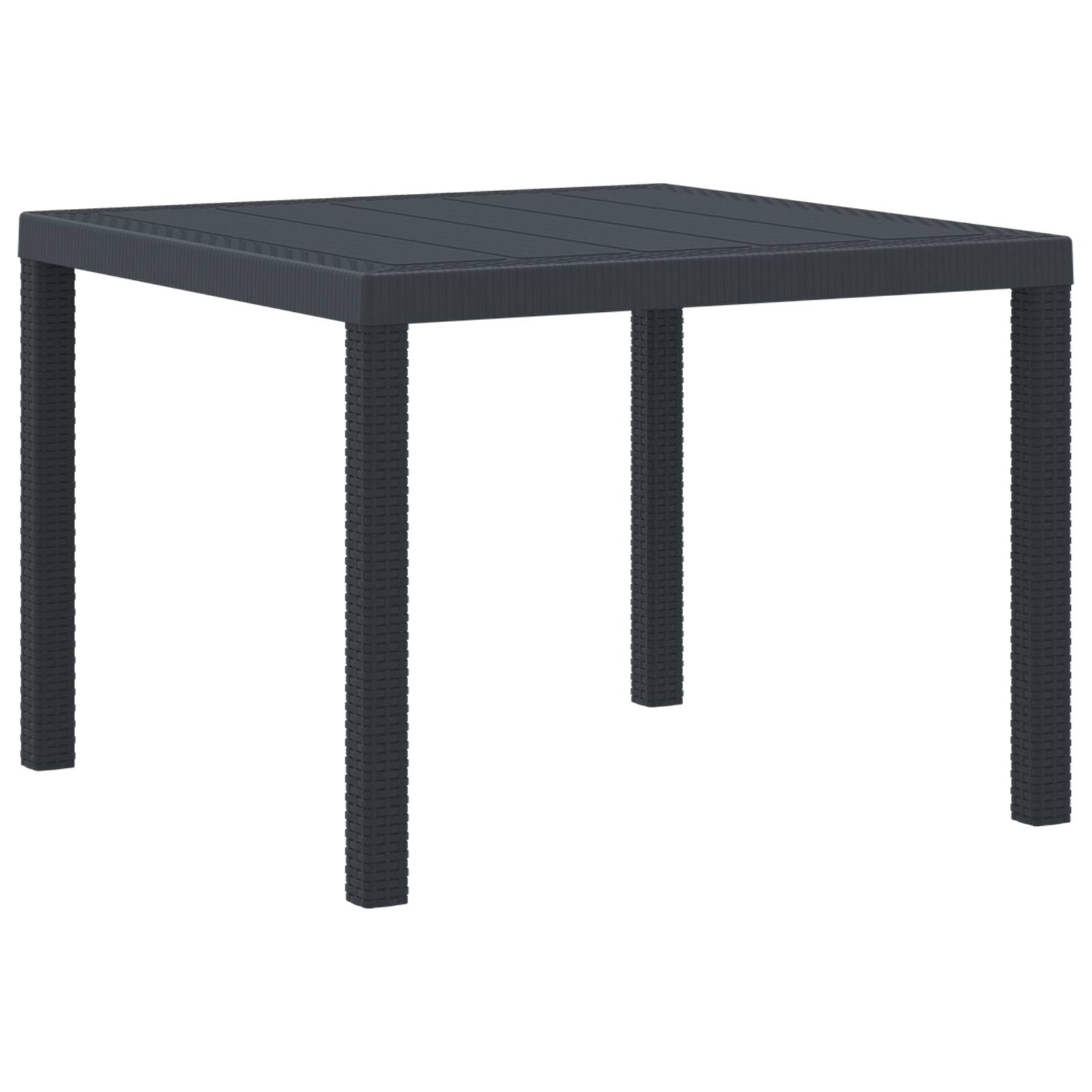 vidaXL 5-tlg. Garten-Essgruppe mit Kissen Anthrazit Poly Rattan