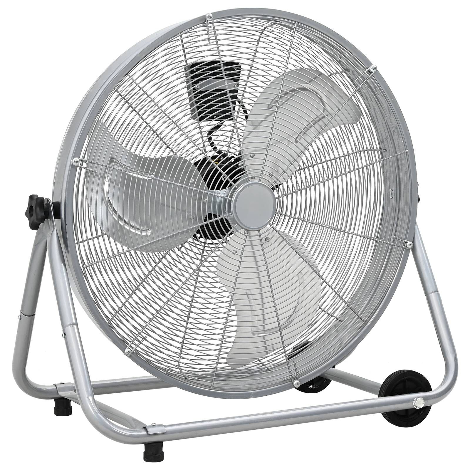vidaXL Trommelventilator mit Rollen 3 Gänge Silbern Φ64 cm
