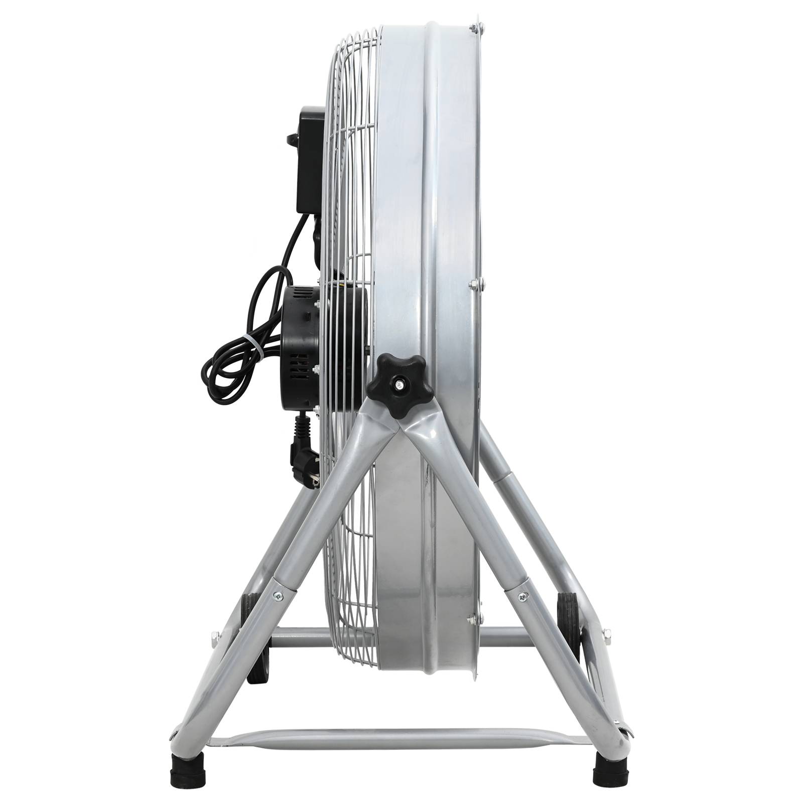vidaXL Trommelventilator mit Rollen 3 Gänge Silbern Φ64 cm