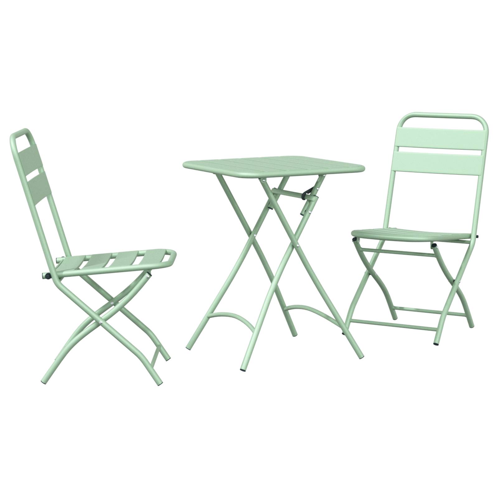 vidaXL 3-tlg. Bistro-Set Klappbar Minzgrün Stahl