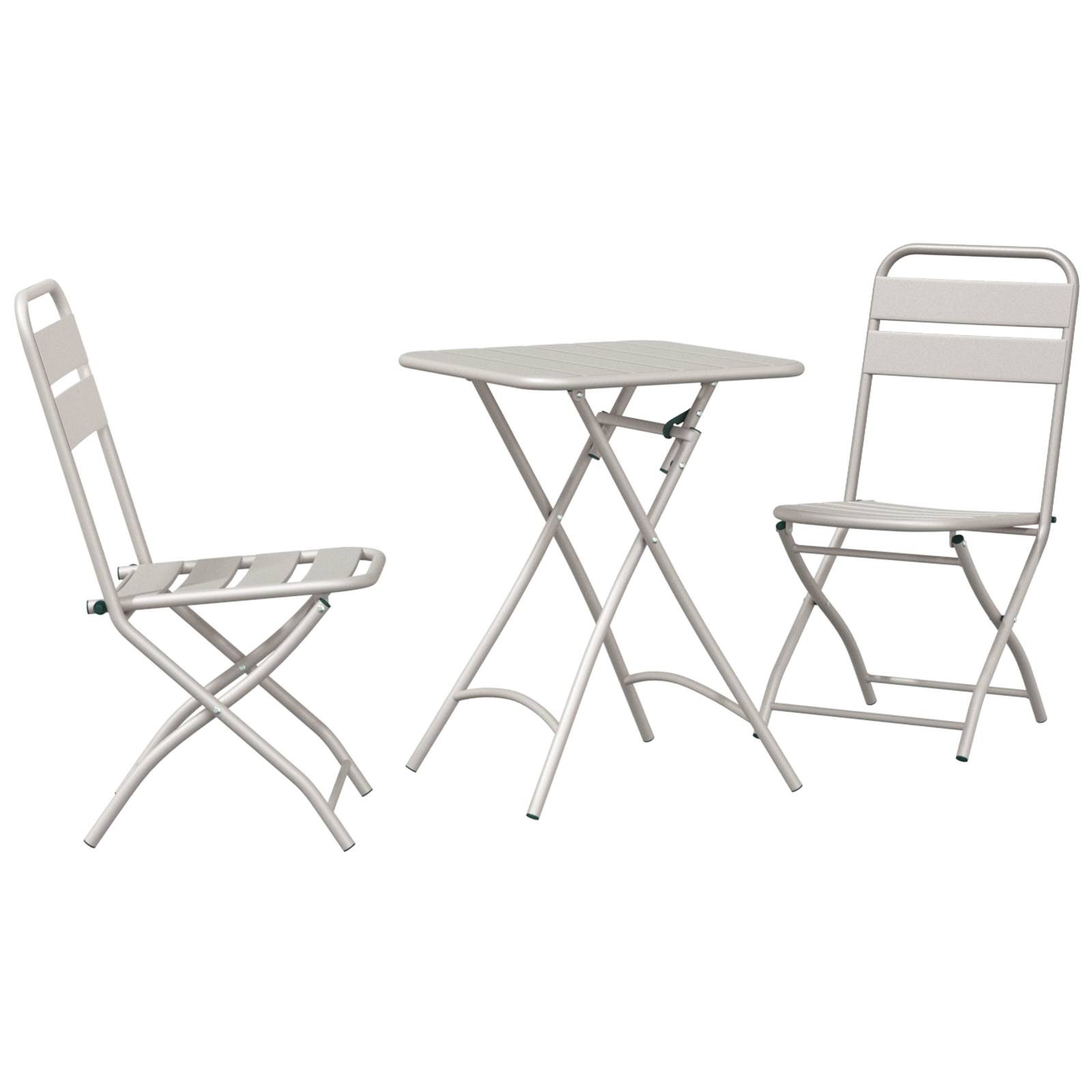 vidaXL 3-tlg. Bistro-Set Klappbar Beige Stahl