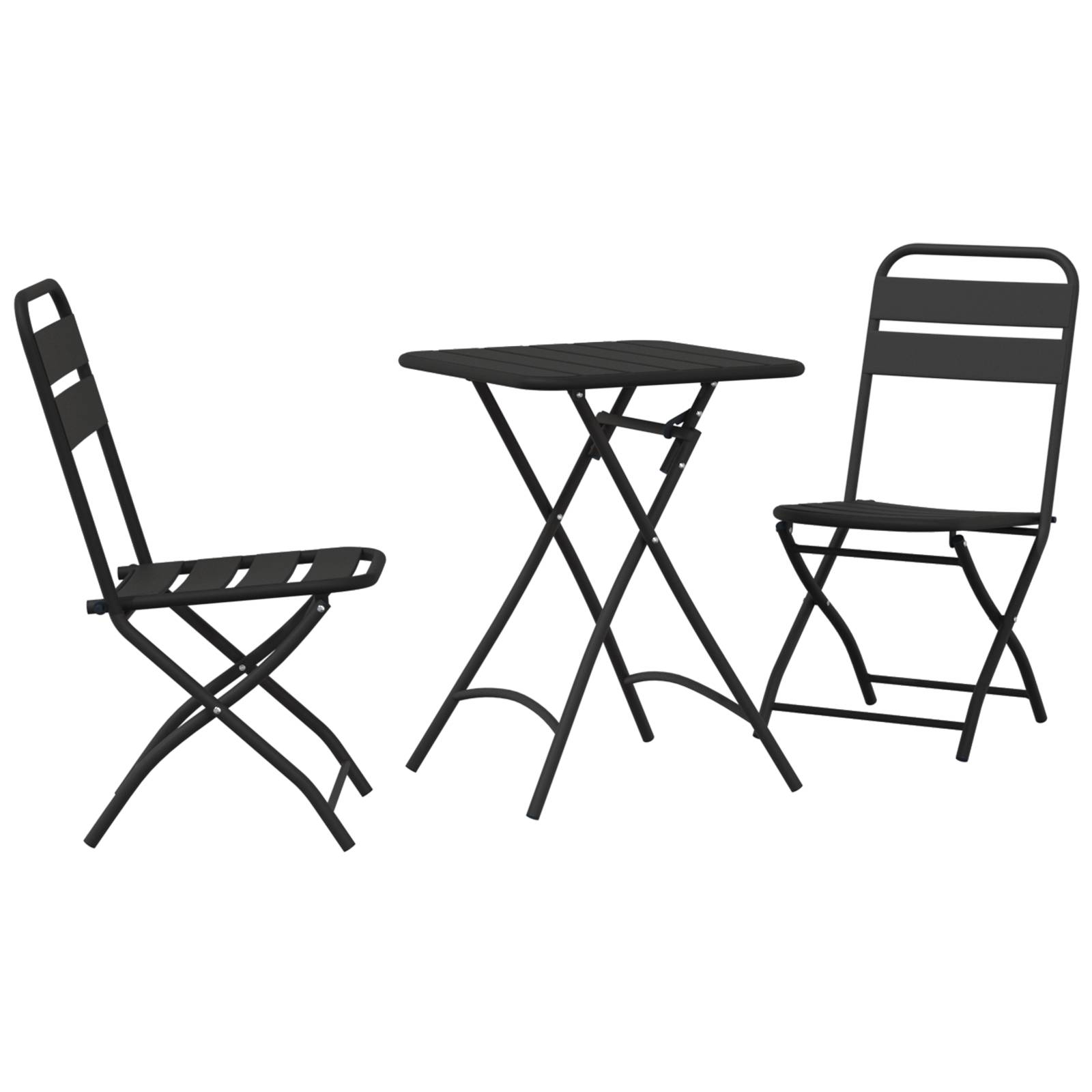 vidaXL 3-tlg. Bistro-Set Klappbar Anthrazit Stahl
