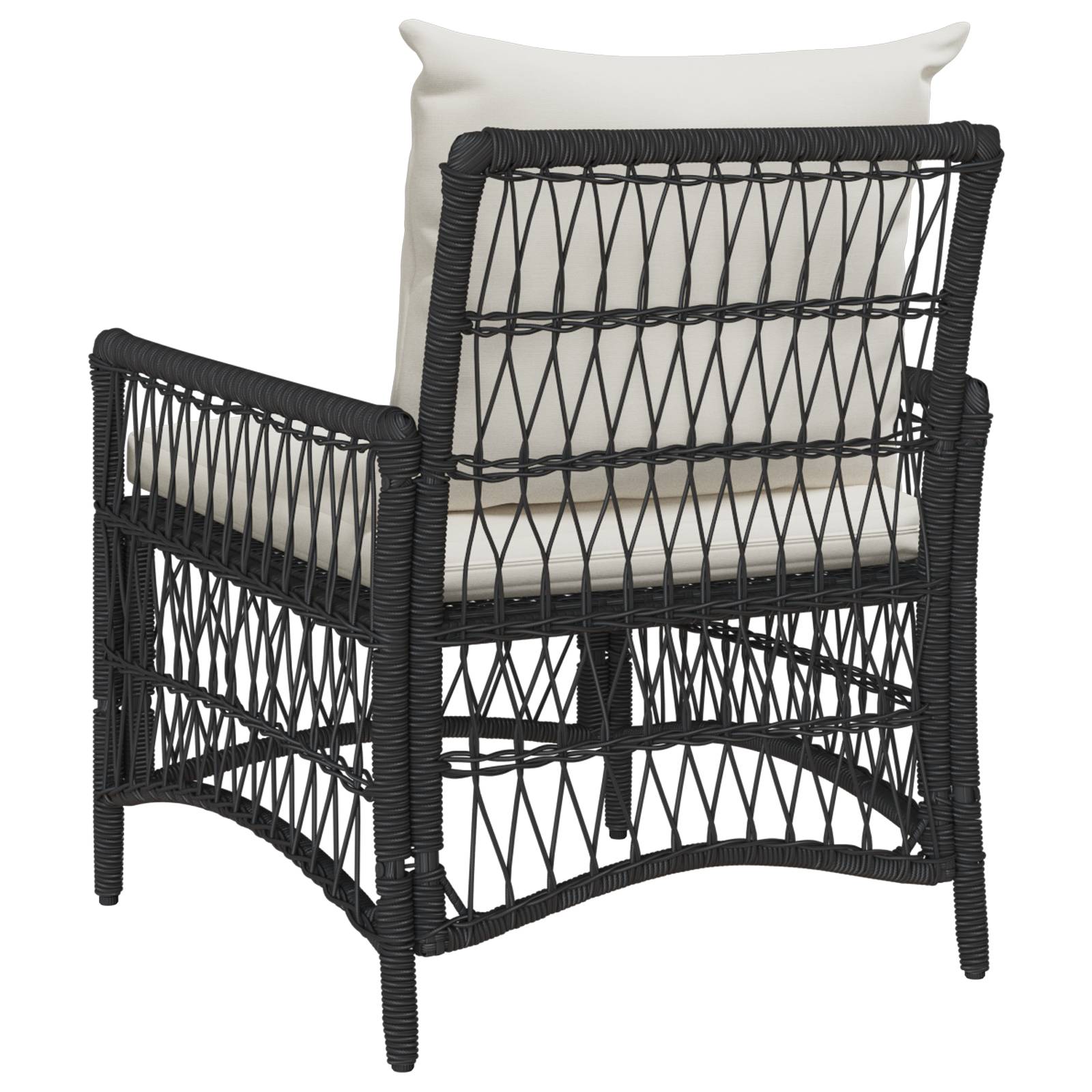 vidaXL Gartenstuhl mit Kissen Schwarz 60x70x78 cm Poly Rattan