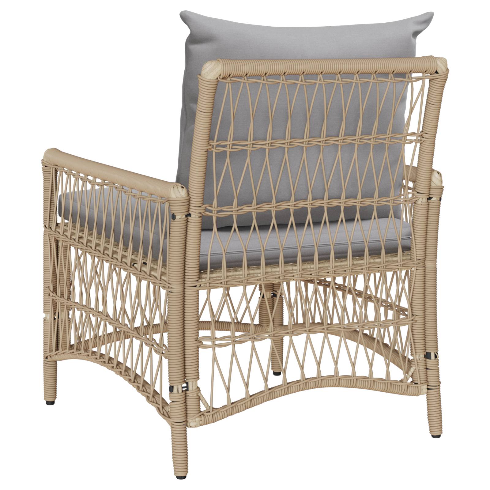 vidaXL Gartenstuhl mit Kissen Beige 60x70x78 cm Poly Rattan