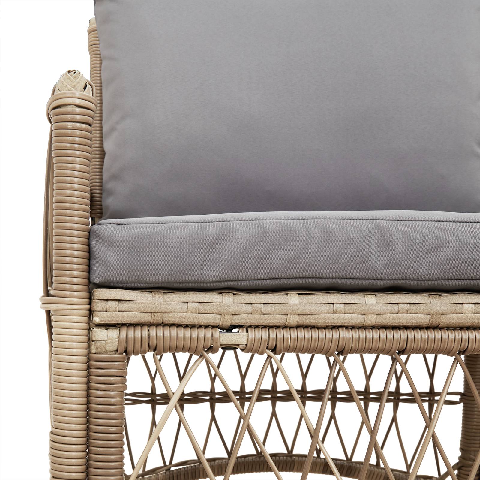 vidaXL Gartenstuhl mit Kissen Beige 60x70x78 cm Poly Rattan