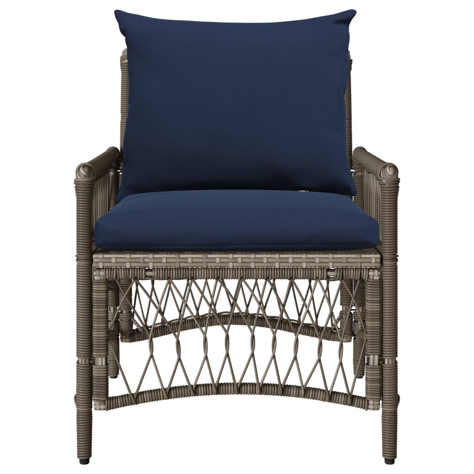 vidaXL Gartenstuhl mit Kissen Grau 60x70x78 cm Poly Rattan