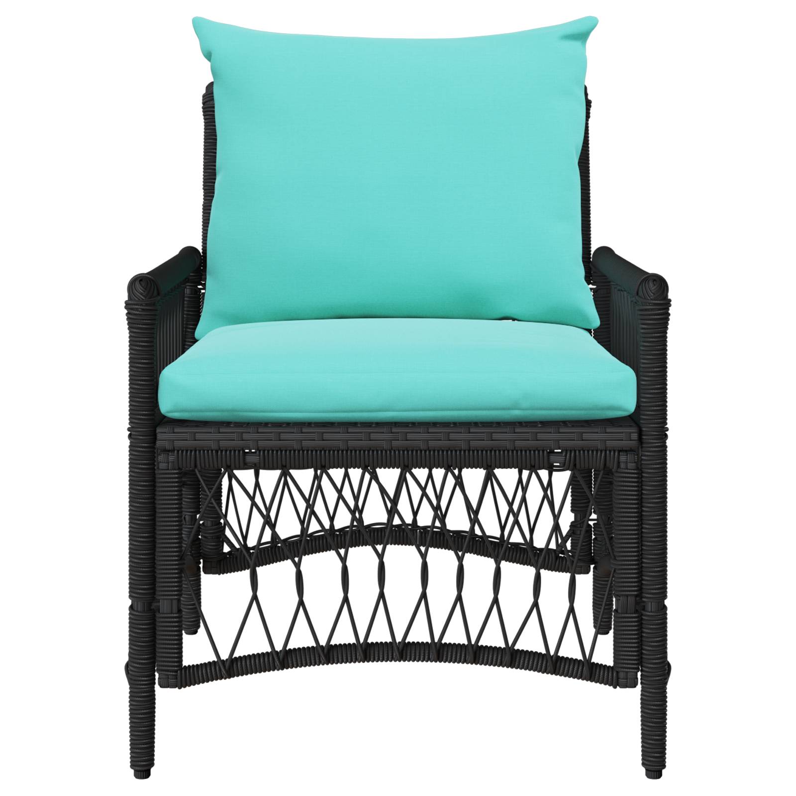 vidaXL Gartenstuhl mit Kissen Schwarz 60x70x78 cm Poly Rattan