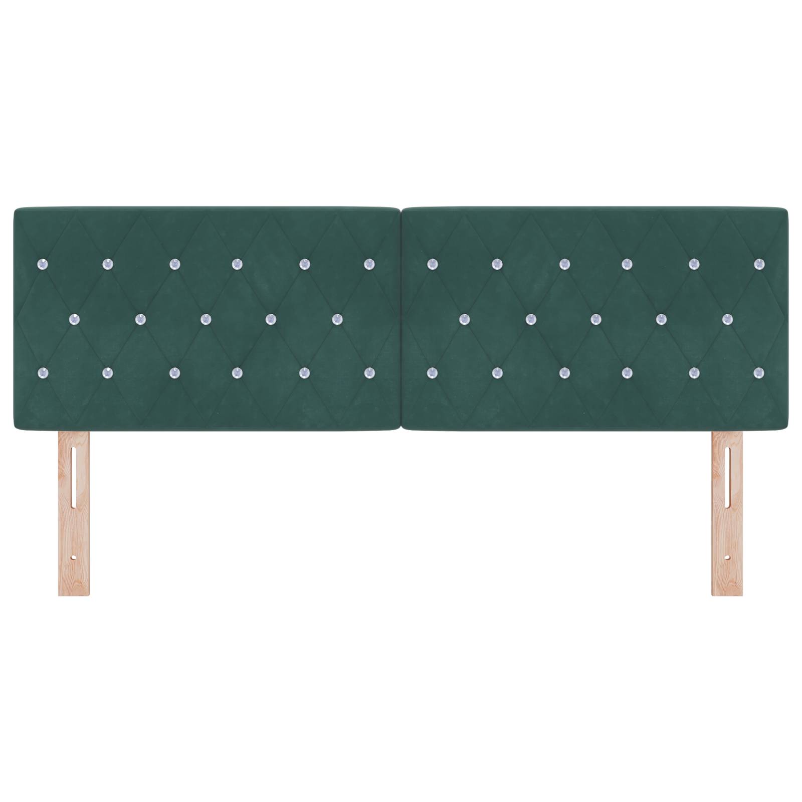 vidaXL LED Kopfteil Kristallknopf Gepolstert Dunkelgrün 80 cm Samt