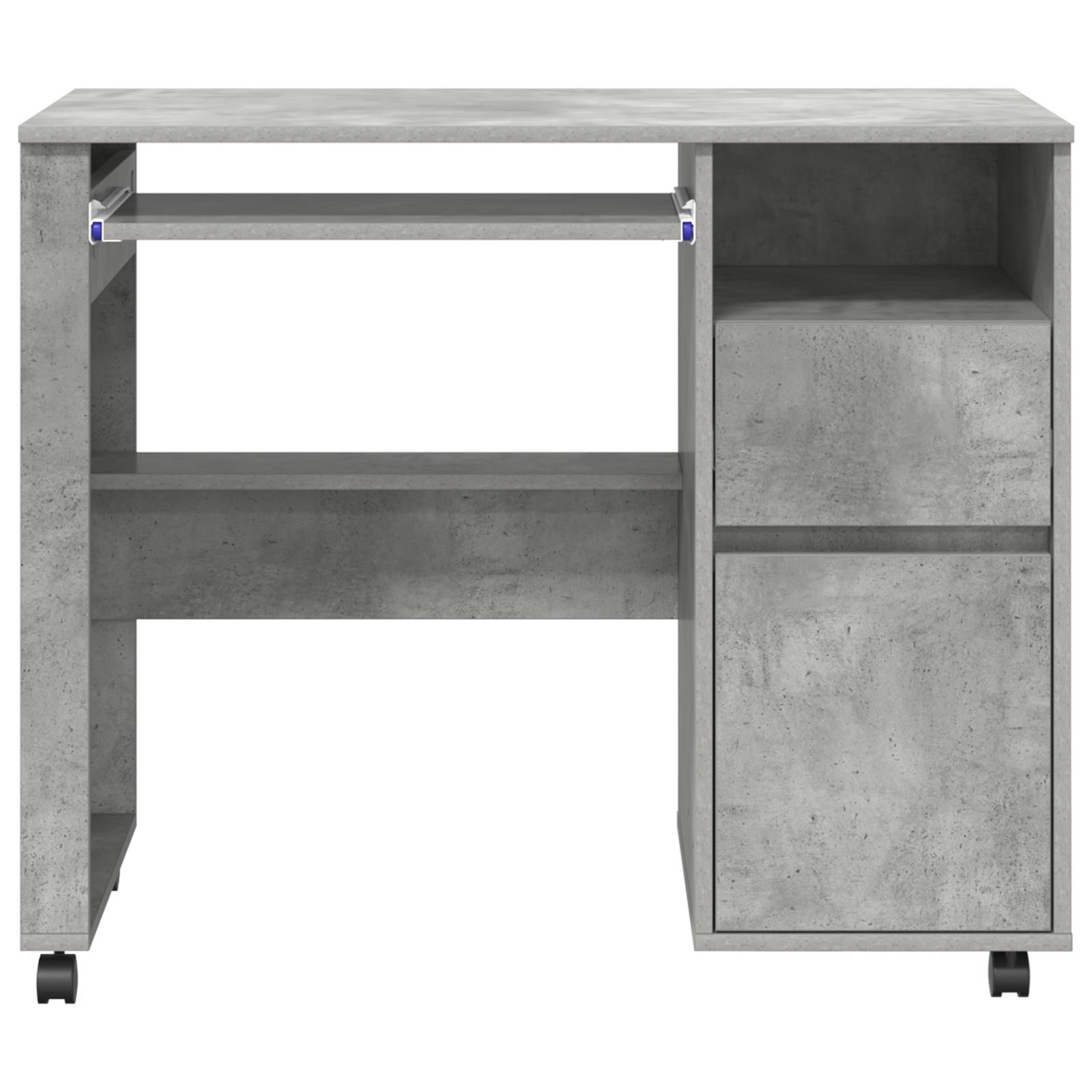 vidaXL Beton-Grauer Computer-Schreibtisch Beton grau Spanplatte Mittel