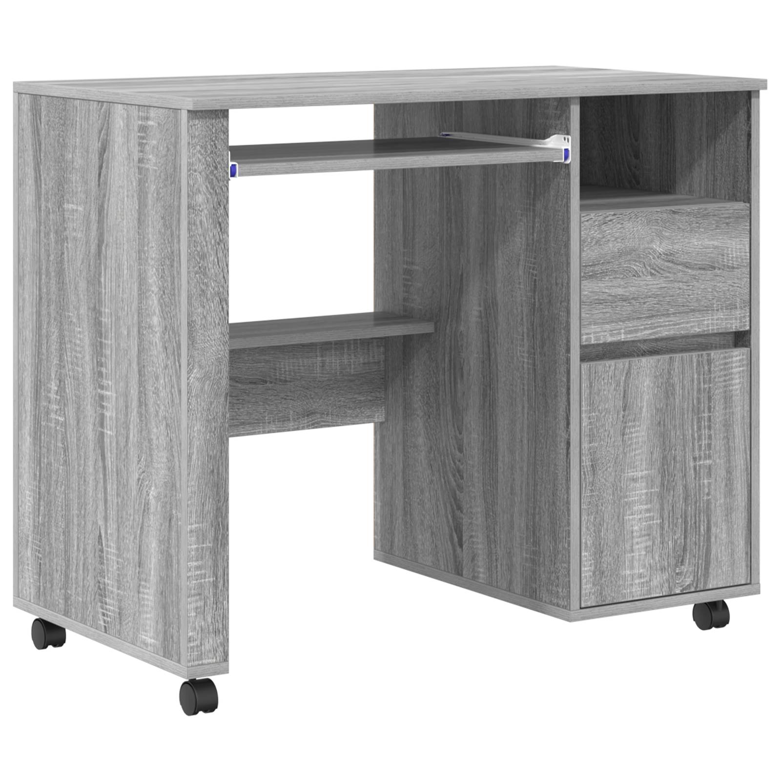 vidaXL Grau Computer Tisch Grau Sonoma Spanplatte Mittel