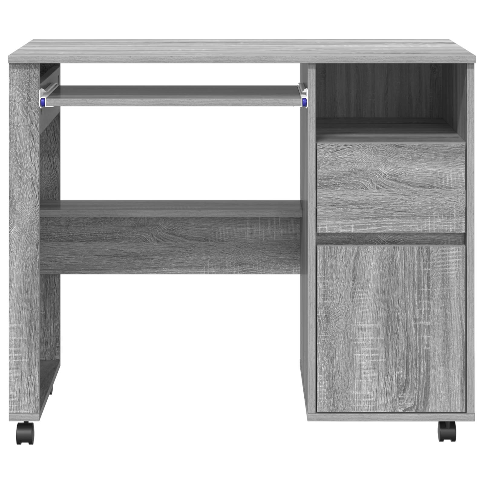 vidaXL Grau Computer Tisch Grau Sonoma Spanplatte Mittel