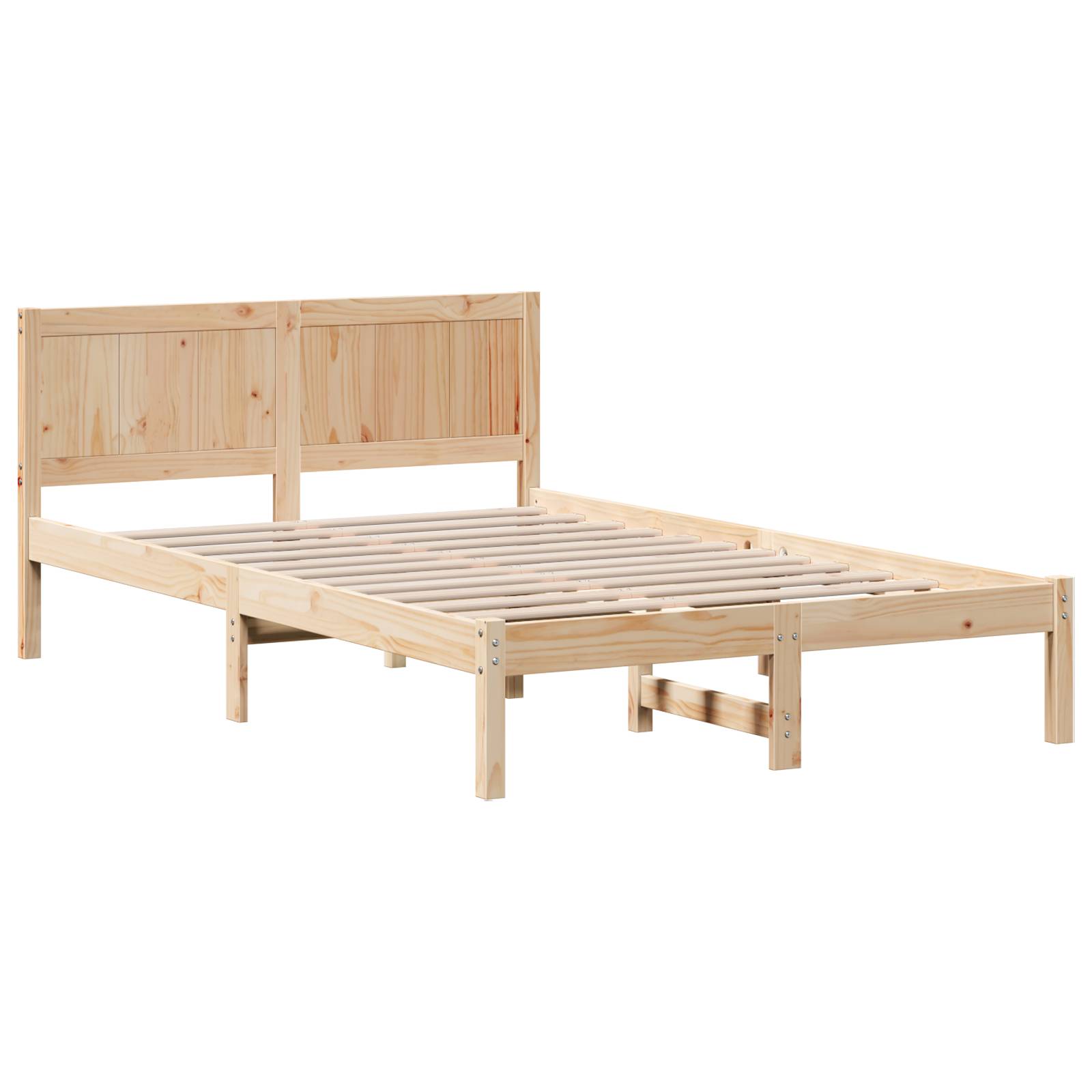 vidaXL Kiefer Bettgestell Natur Kiefer Holz 140 x 190 cm Langlebig