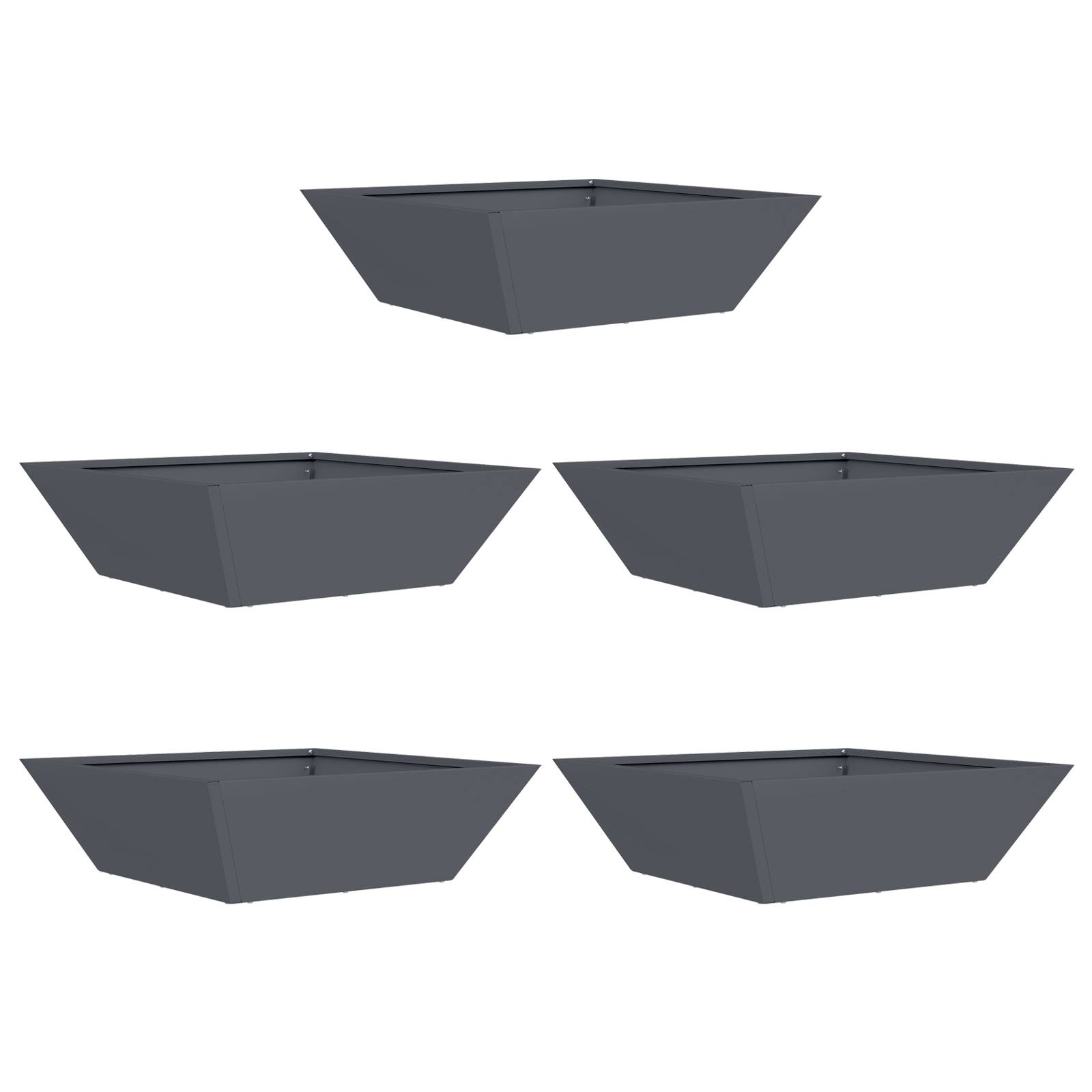 vidaXL Kunststoff Pflanzgefäß Set Anthrazit Kunststoff 50 x 50 x 15 cm