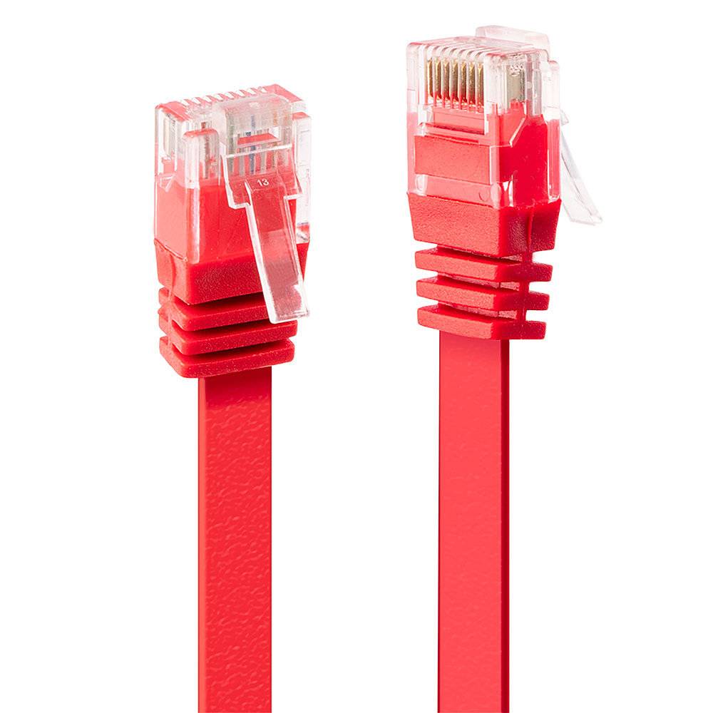 LINDY Patchkabel Cat6 Flachband ungeschirmt rot 5.00m Multimedia-Technik Kabel