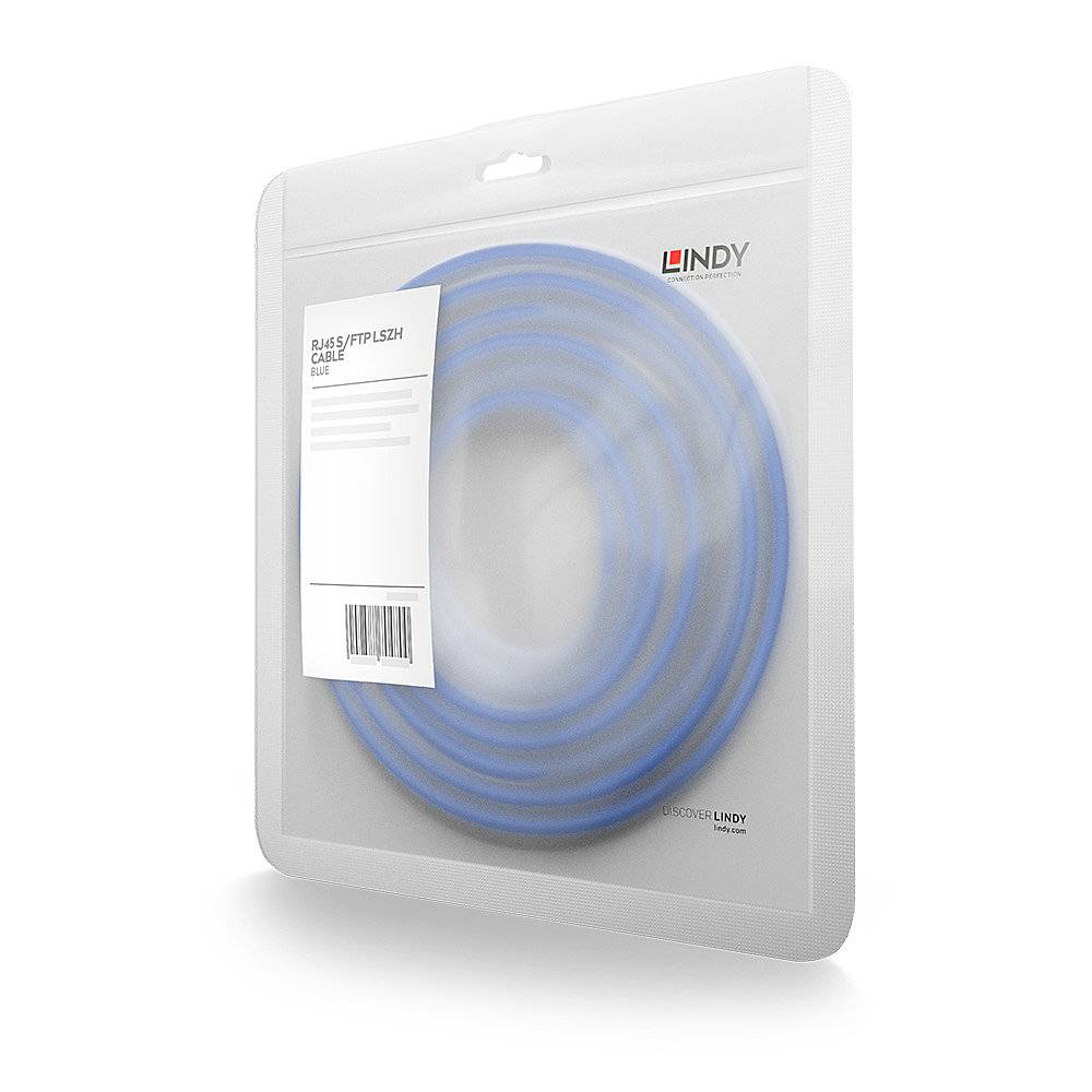 LINDY Patchkabel Cat6A S/FTP LSZH Cat7 Rohkabel blau 20m Multimedia-Technik Kabel