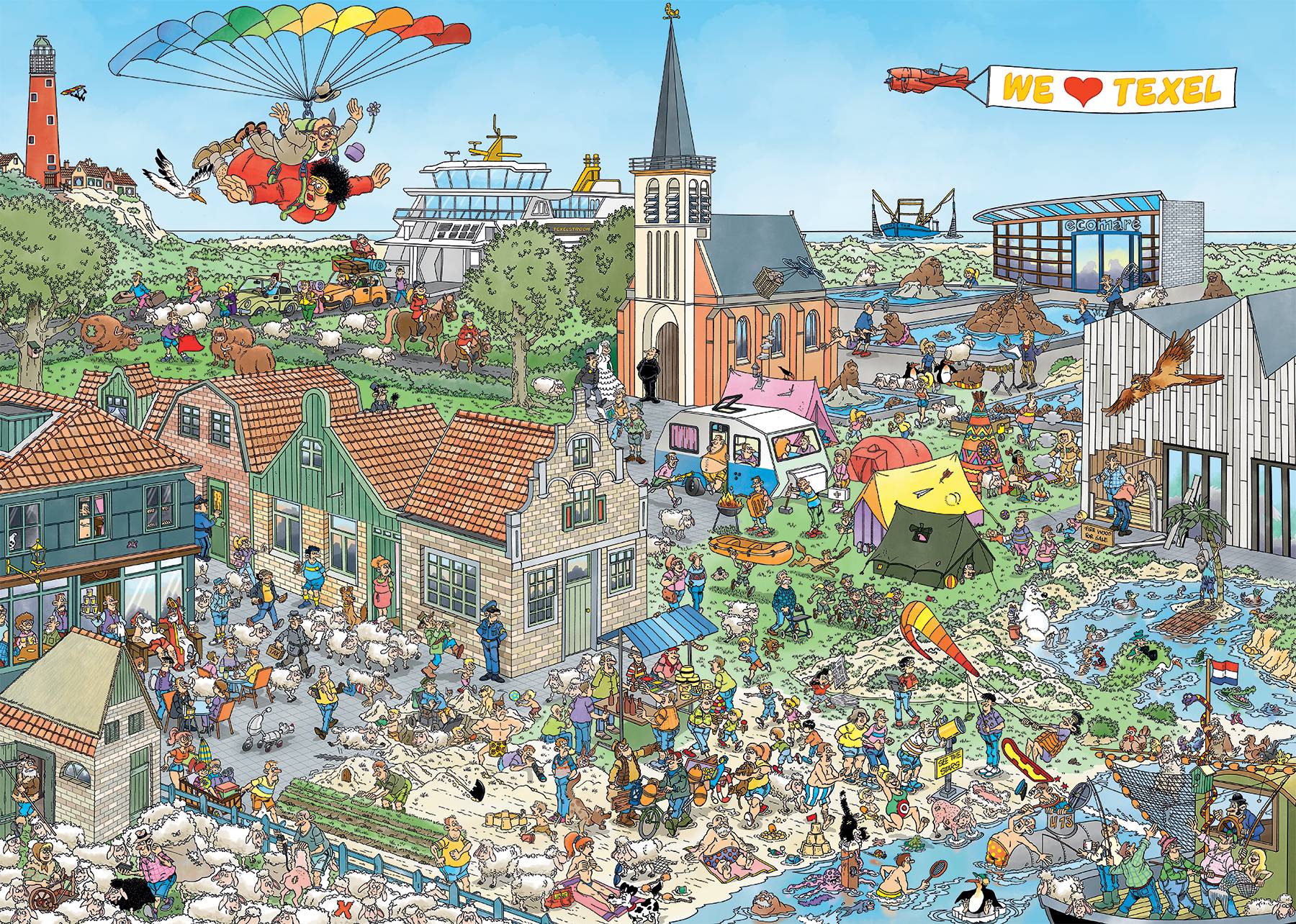 Jan van Haasteren, Reif für die Insel, 1000 Teile Puzzle