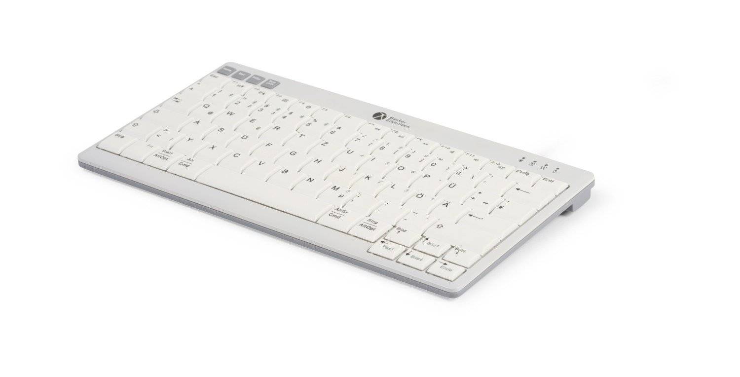 BakkerElkhuizen UltraBoard 950 V2, Tenkeyless (80 - 87 %), Verkabelt & Kabellos, USB + Bluetooth, Scherenschalter, QWERTY, Dunkles Grau, Hellgrau